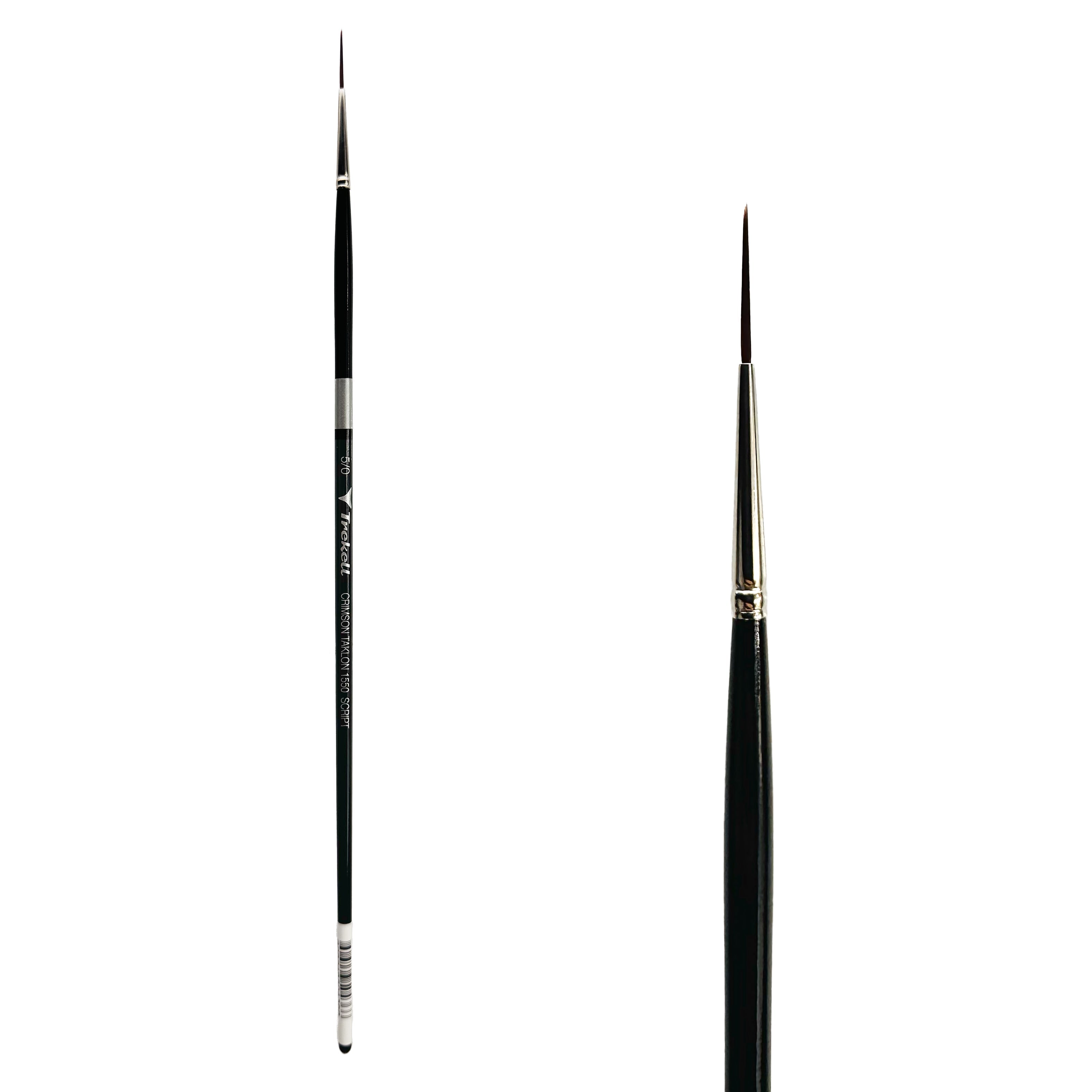 Trekell Crimson Taklon #5/0 Script/Rigger Brush - Long Handle Trekell Art Supplies