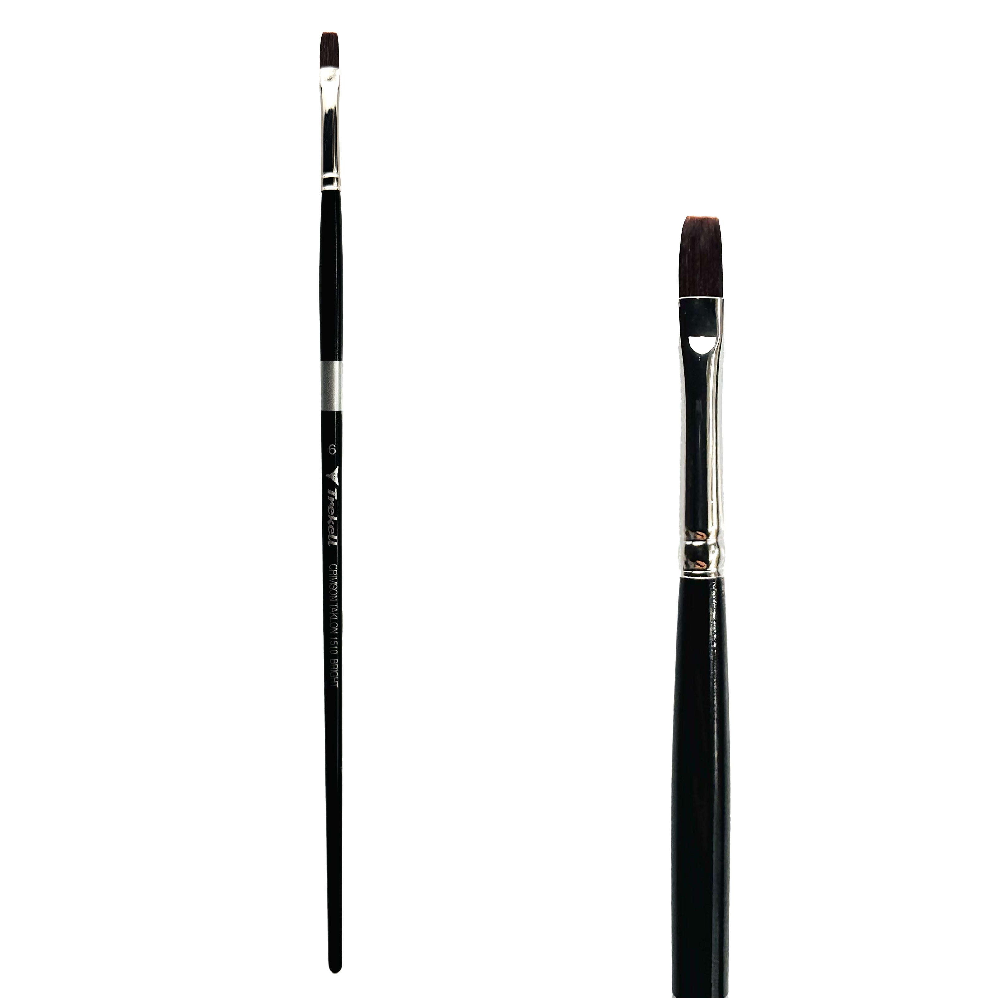 Trekell Crimson Taklon #6 Bright Brush - Long Handle Trekell Art Supplies