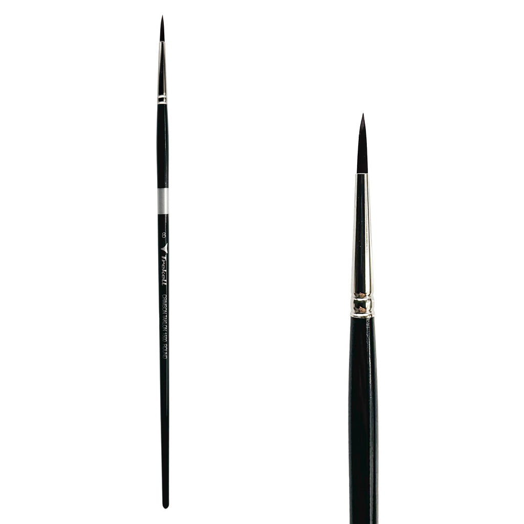 Trekell Crimson Taklon #8 Round Brush - Long Handle Trekell Art Supplies