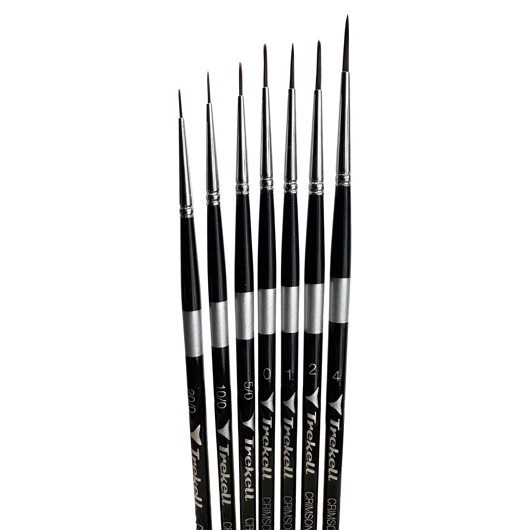 Trekell Crimson Taklon Complete Liner Brush Set - Short Handle Trekell Art Supplies