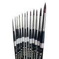 Trekell Crimson Taklon Complete Round Brush Set - Short Handle Trekell Art Supplies