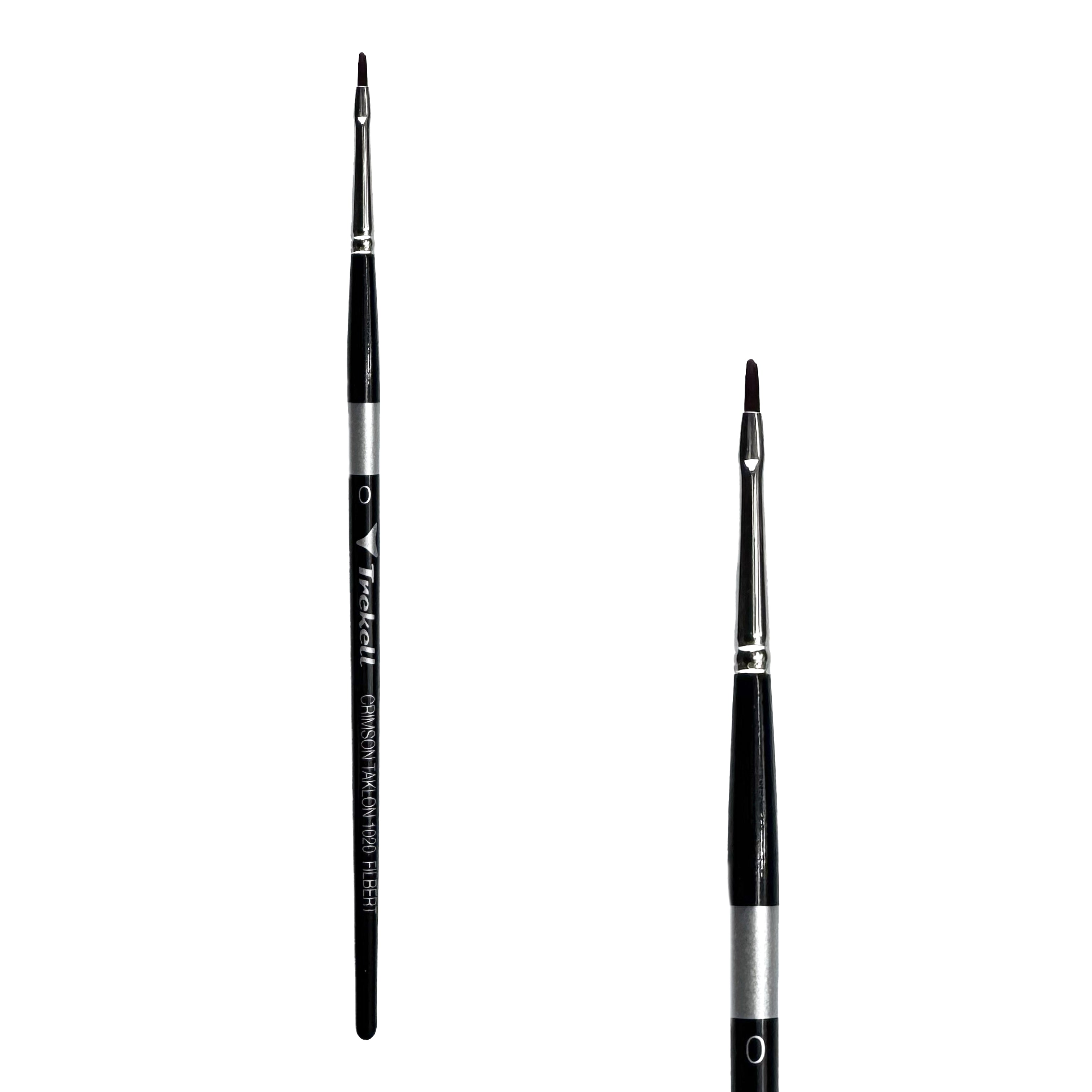 Trekell Crimson Taklon #0 Filbert Brush - Short Handle Trekell Art Supplies