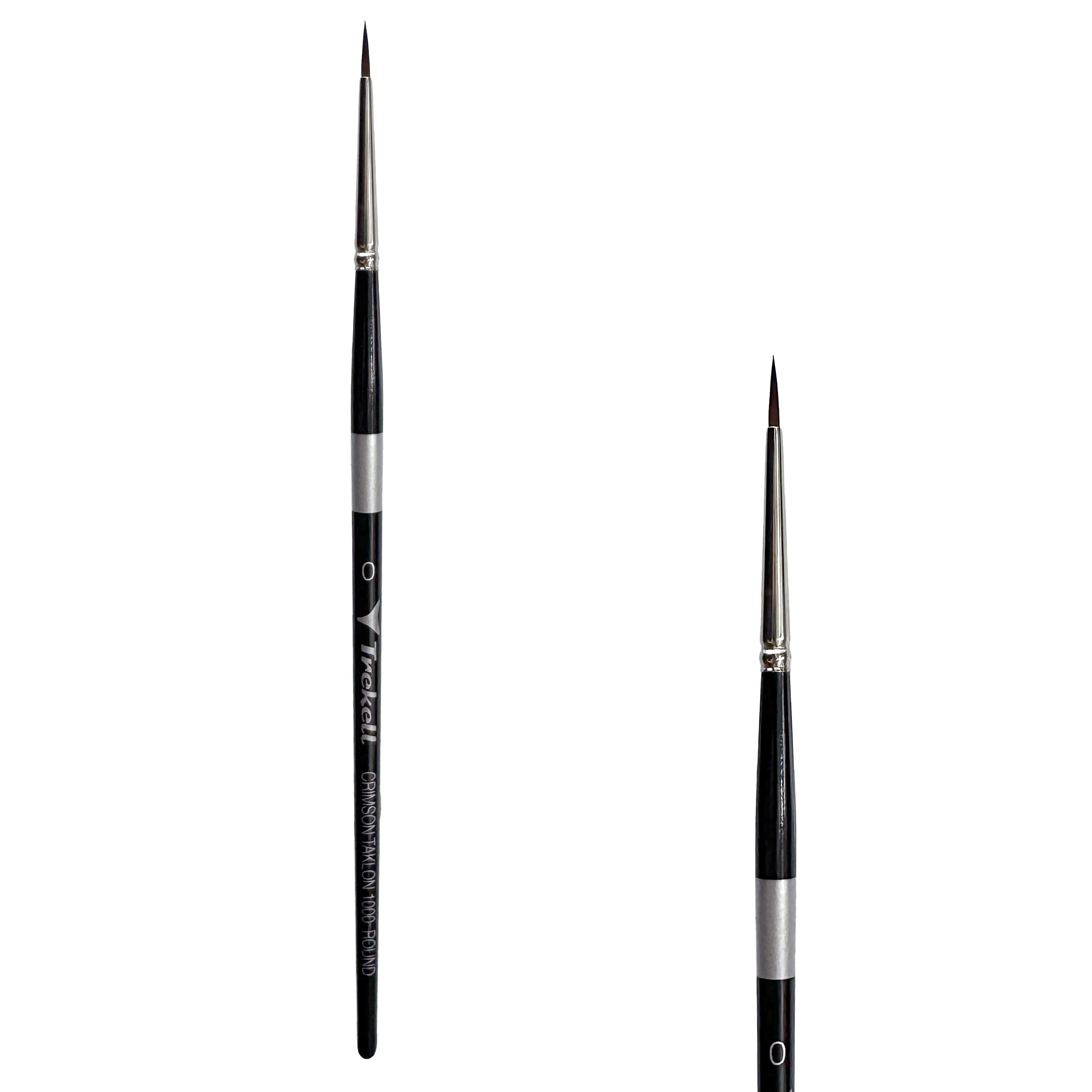 Trekell Crimson Taklon #0 Round Brush - Short Handle Trekell Art Supplies