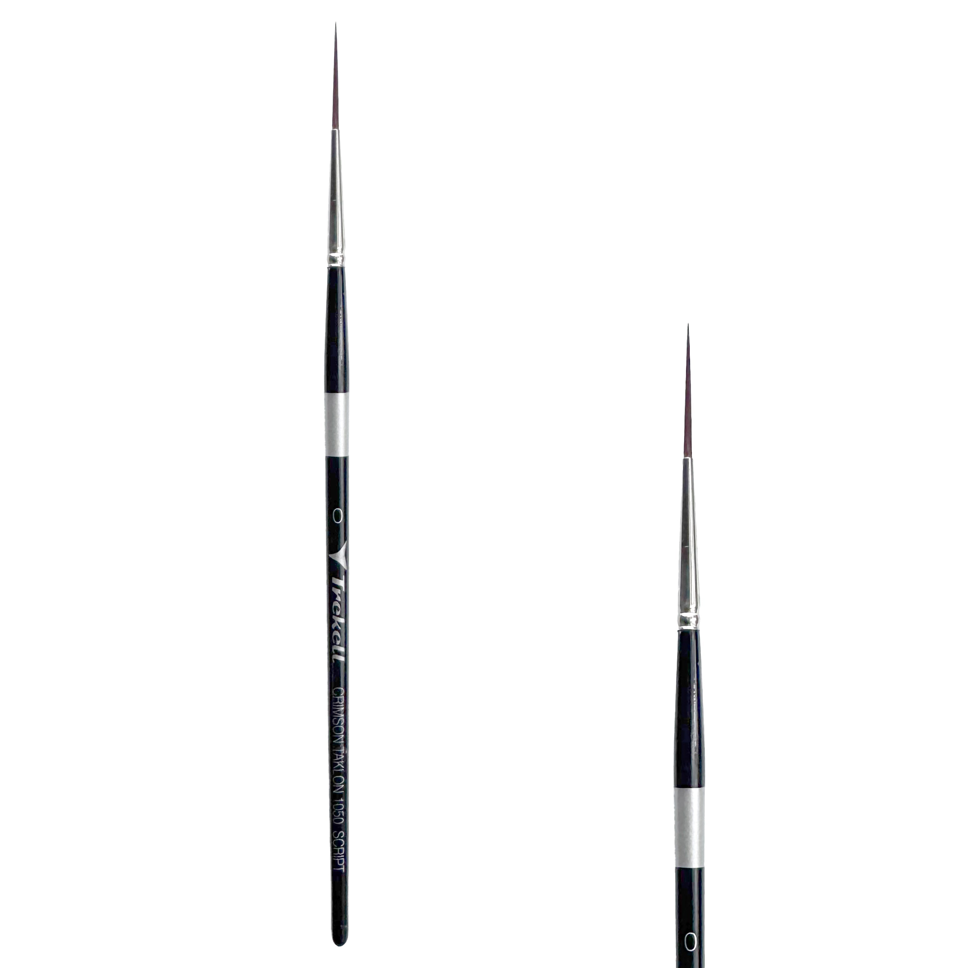Trekell Crimson Taklon #0 Script/Rigger Brush - Short Handle Trekell Art Supplies