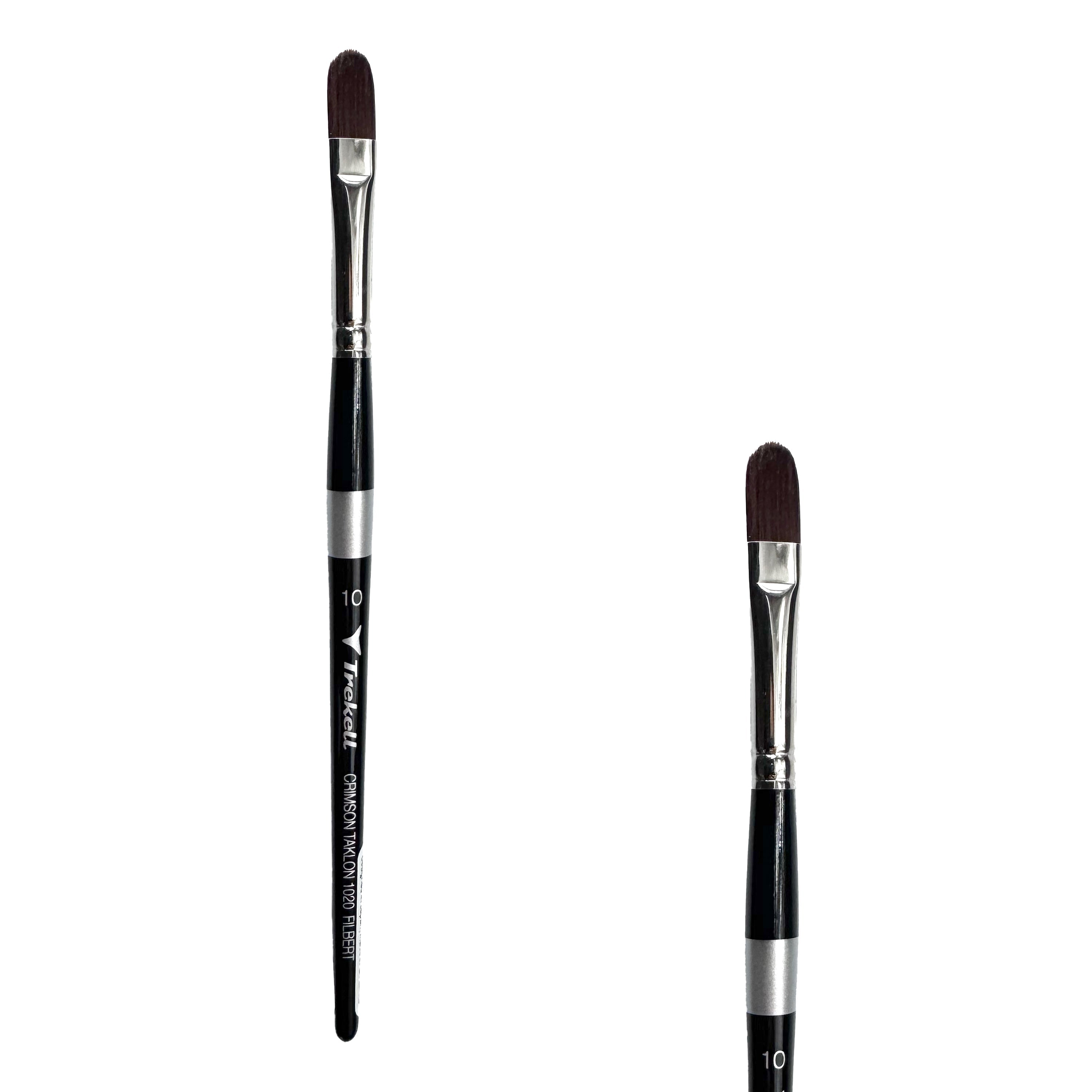 Trekell Crimson Taklon #10 Filbert Brush - Short Handle Trekell Art Supplies