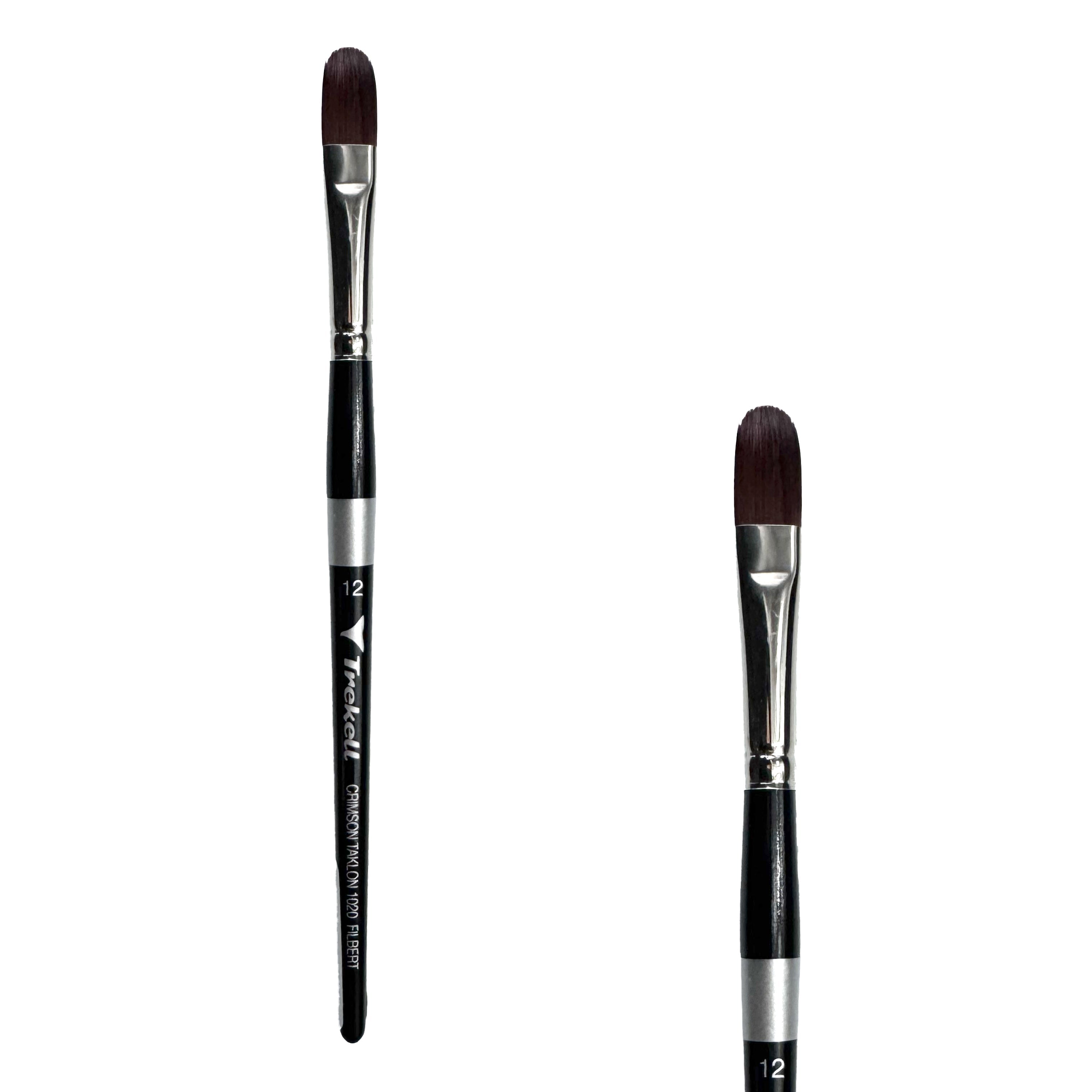 Trekell Crimson Taklon #12 Filbert Brush - Short Handle Trekell Art Supplies