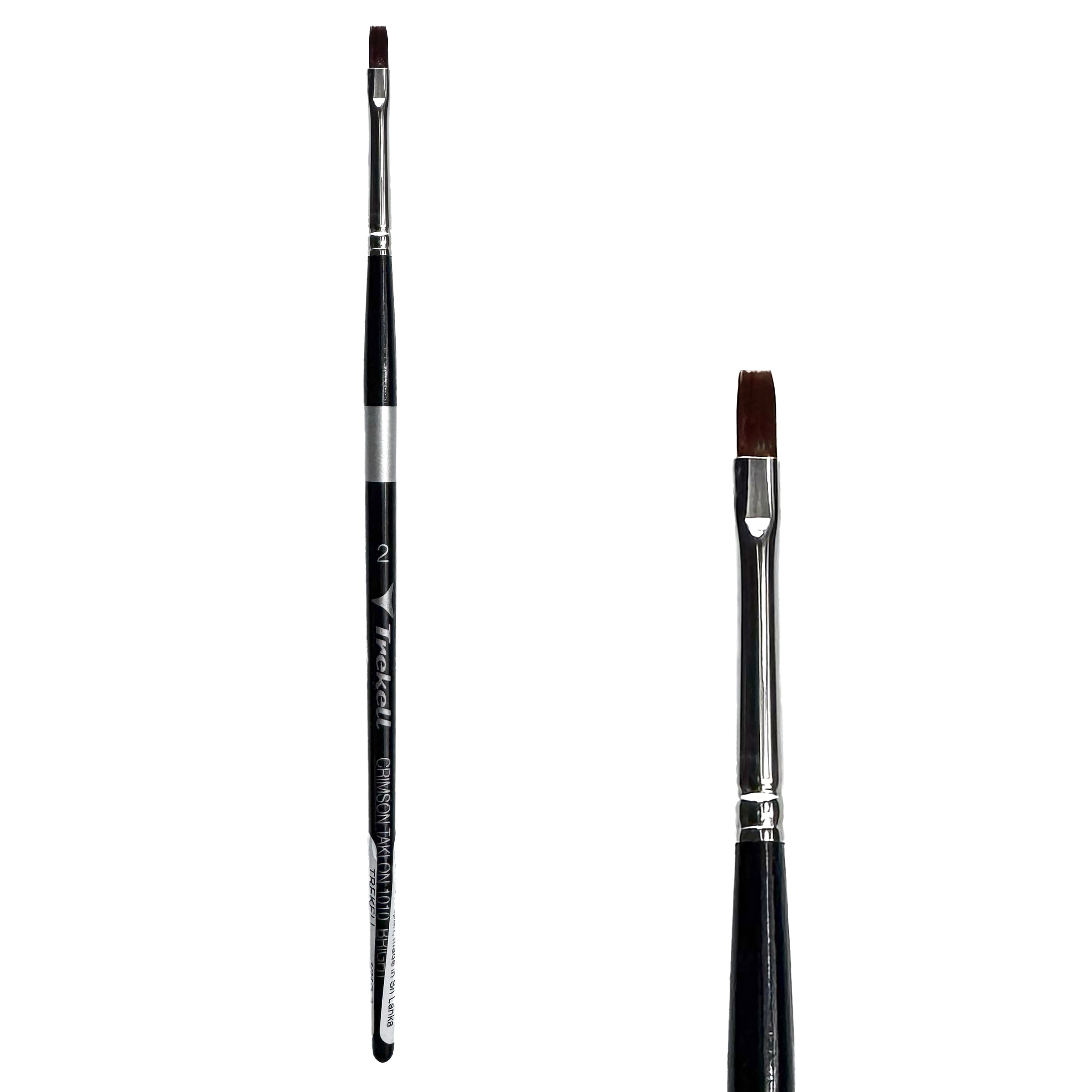 Trekell Crimson Taklon #2 Bright Brush - Short Handle Trekell Art Supplies