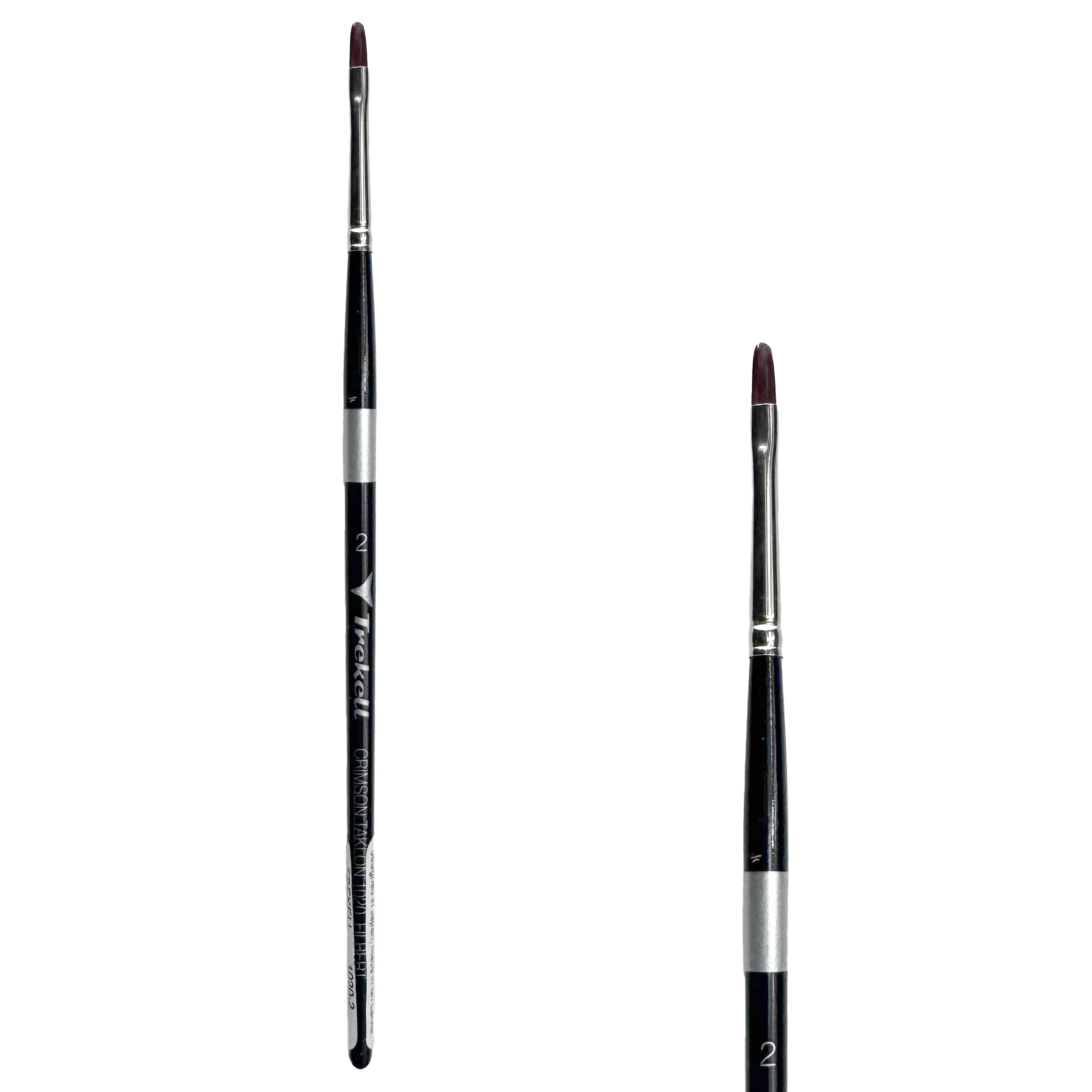 Trekell Crimson Taklon #2 Filbert Brush - Short Handle Trekell Art Supplies