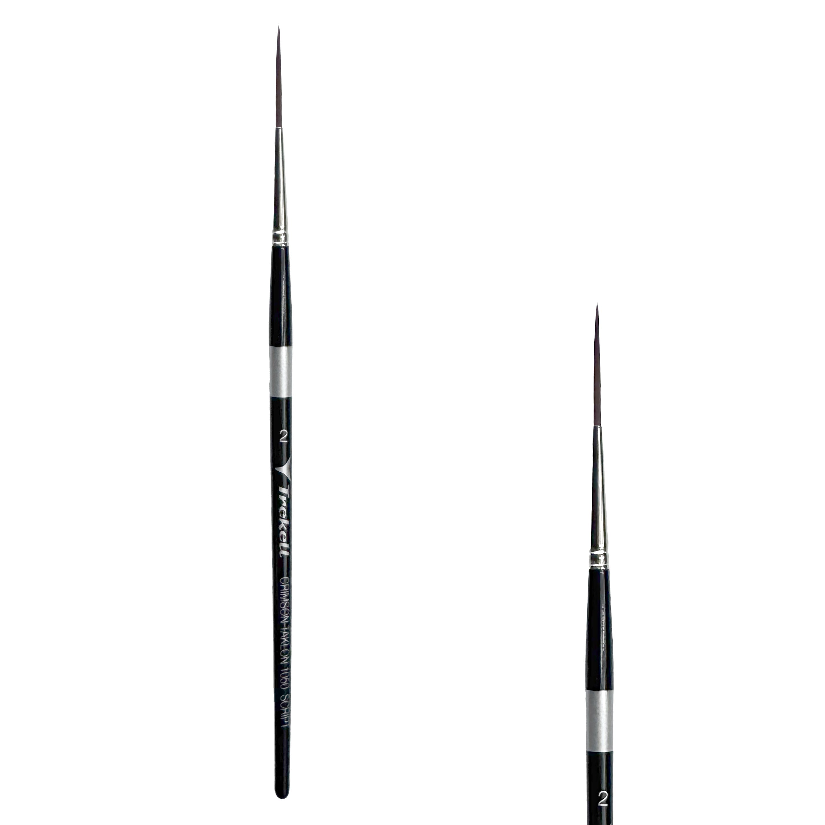 Trekell Crimson Taklon #2 Script/Rigger Brush - Short Handle Trekell Art Supplies