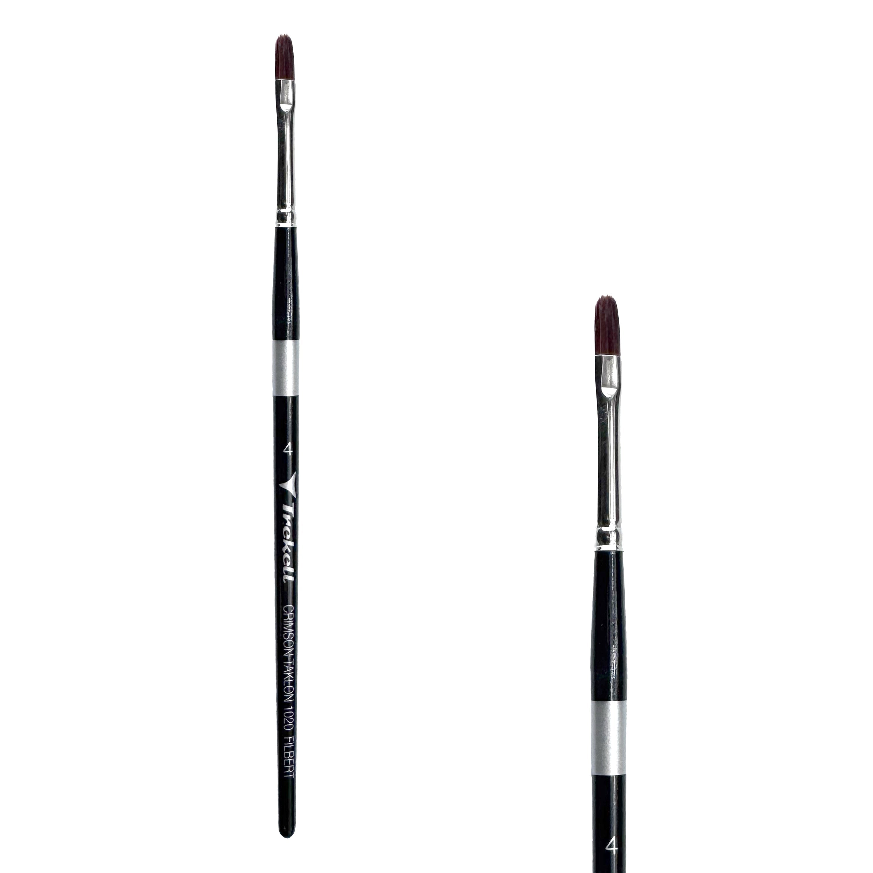 Trekell Crimson Taklon #4 Filbert Brush - Short Handle Trekell Art Supplies
