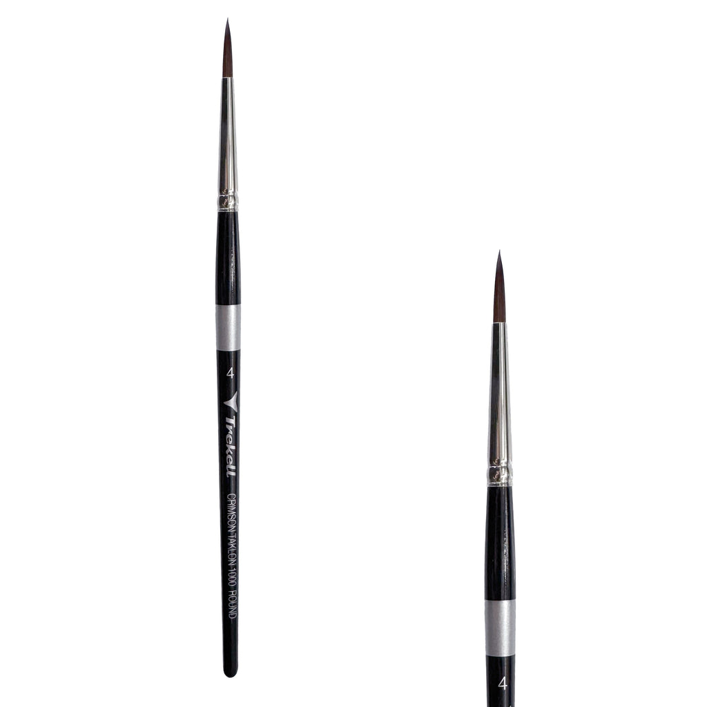 Trekell Crimson Taklon #4 Round Brush - Short Handle Trekell Art Supplies