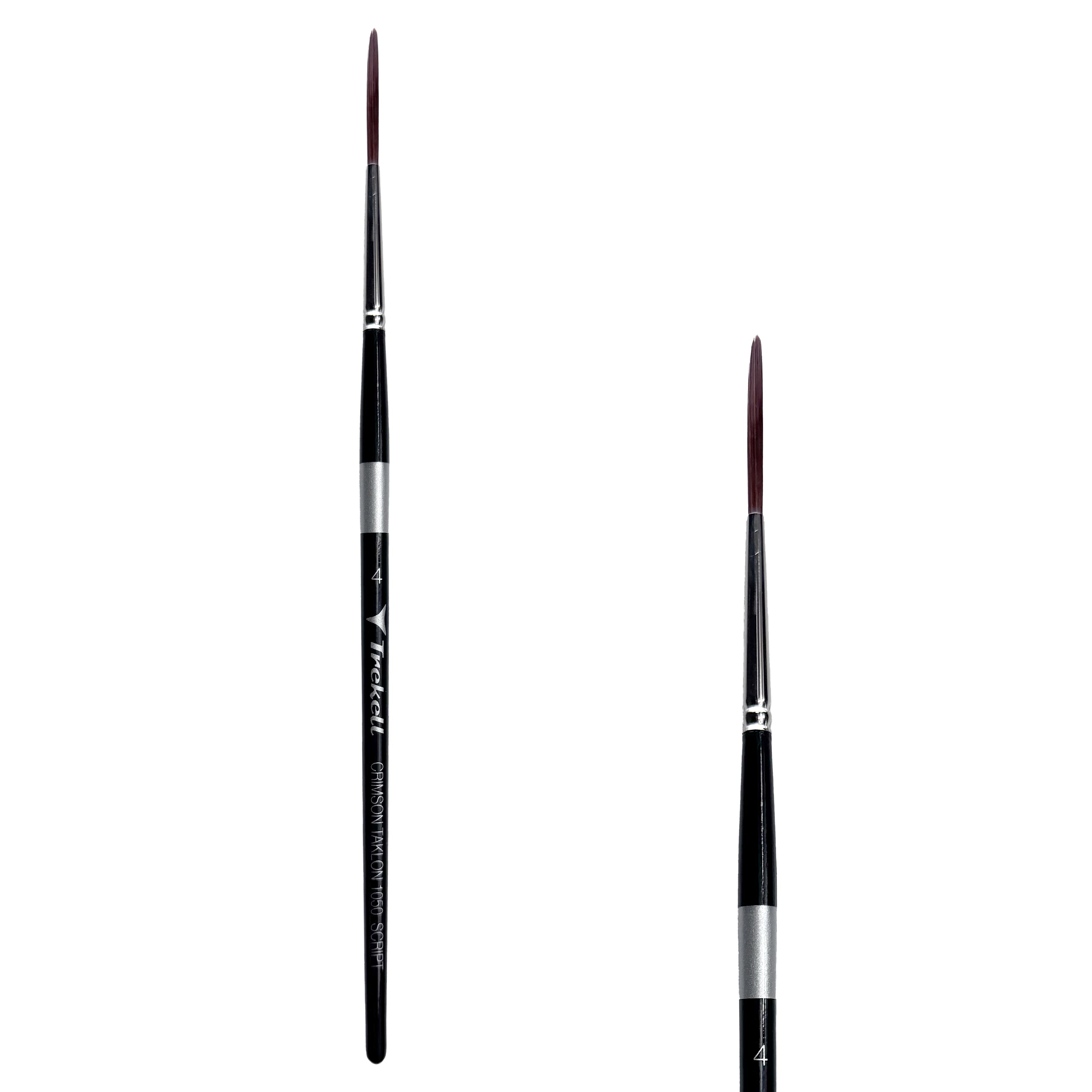 Trekell Crimson Taklon #4 Script/Rigger Brush - Short Handle Trekell Art Supplies