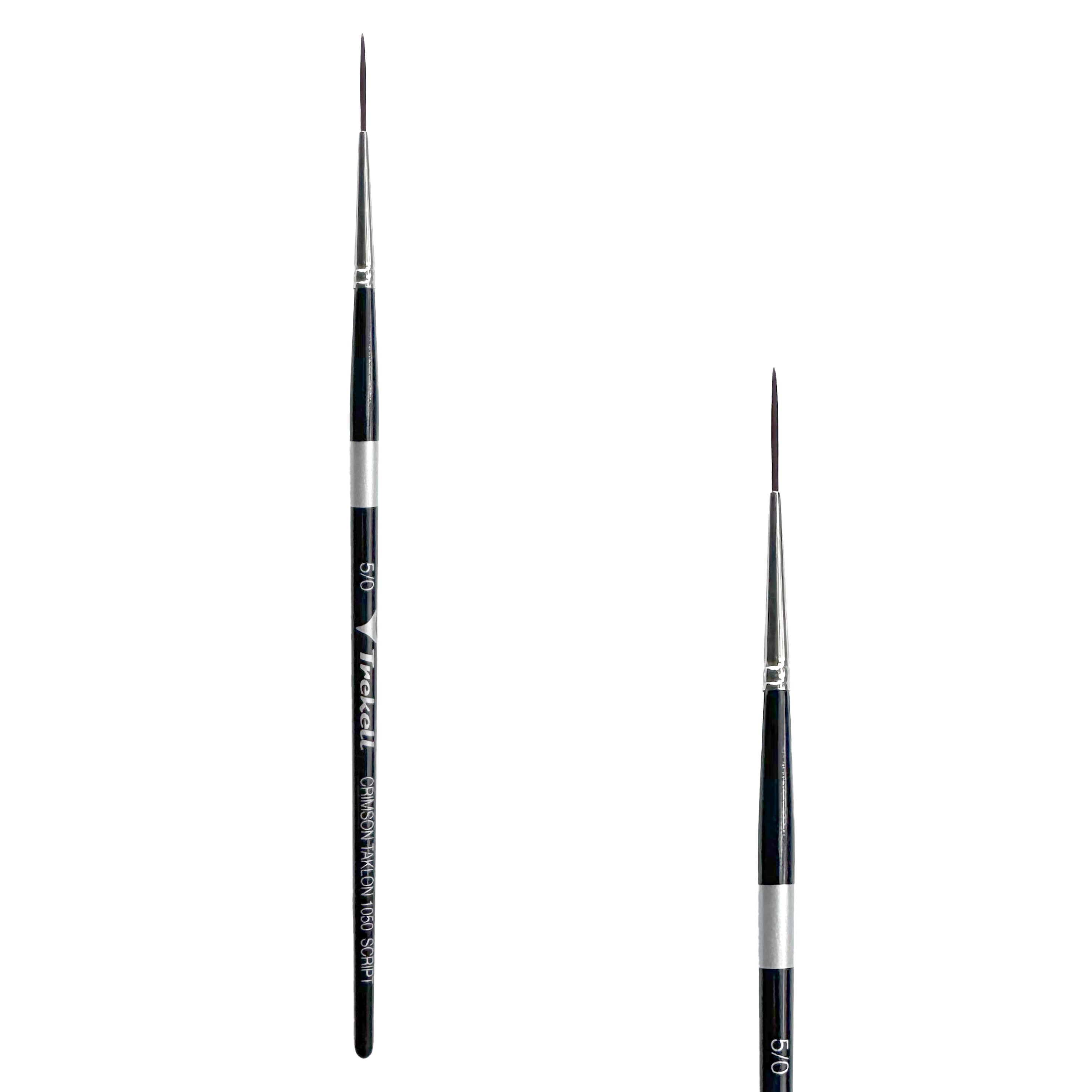 Trekell Crimson Taklon #5/0 Script/Rigger Brush - Short Handle Trekell Art Supplies