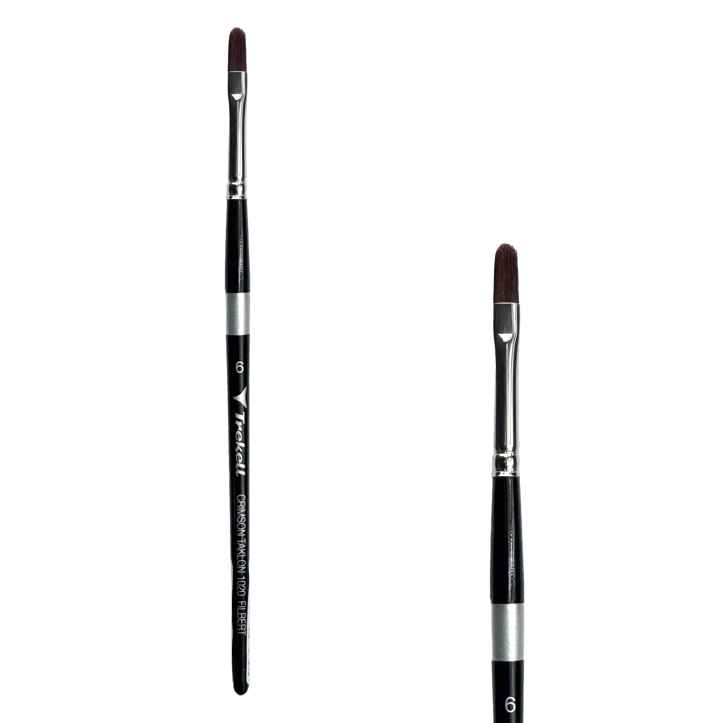 Trekell Crimson Taklon #6 Filbert Brush - Short Handle Trekell Art Supplies