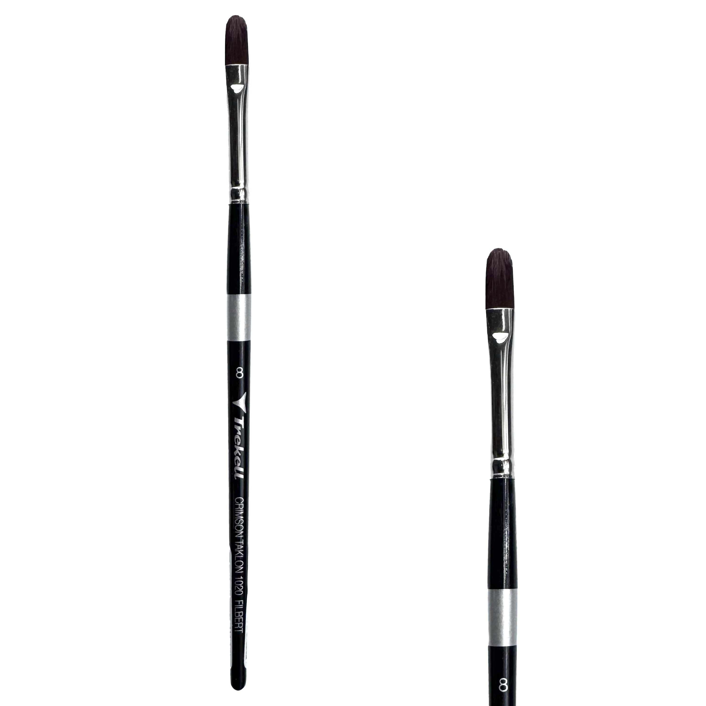 Trekell Crimson Taklon #8 Filbert Brush - Short Handle Trekell Art Supplies