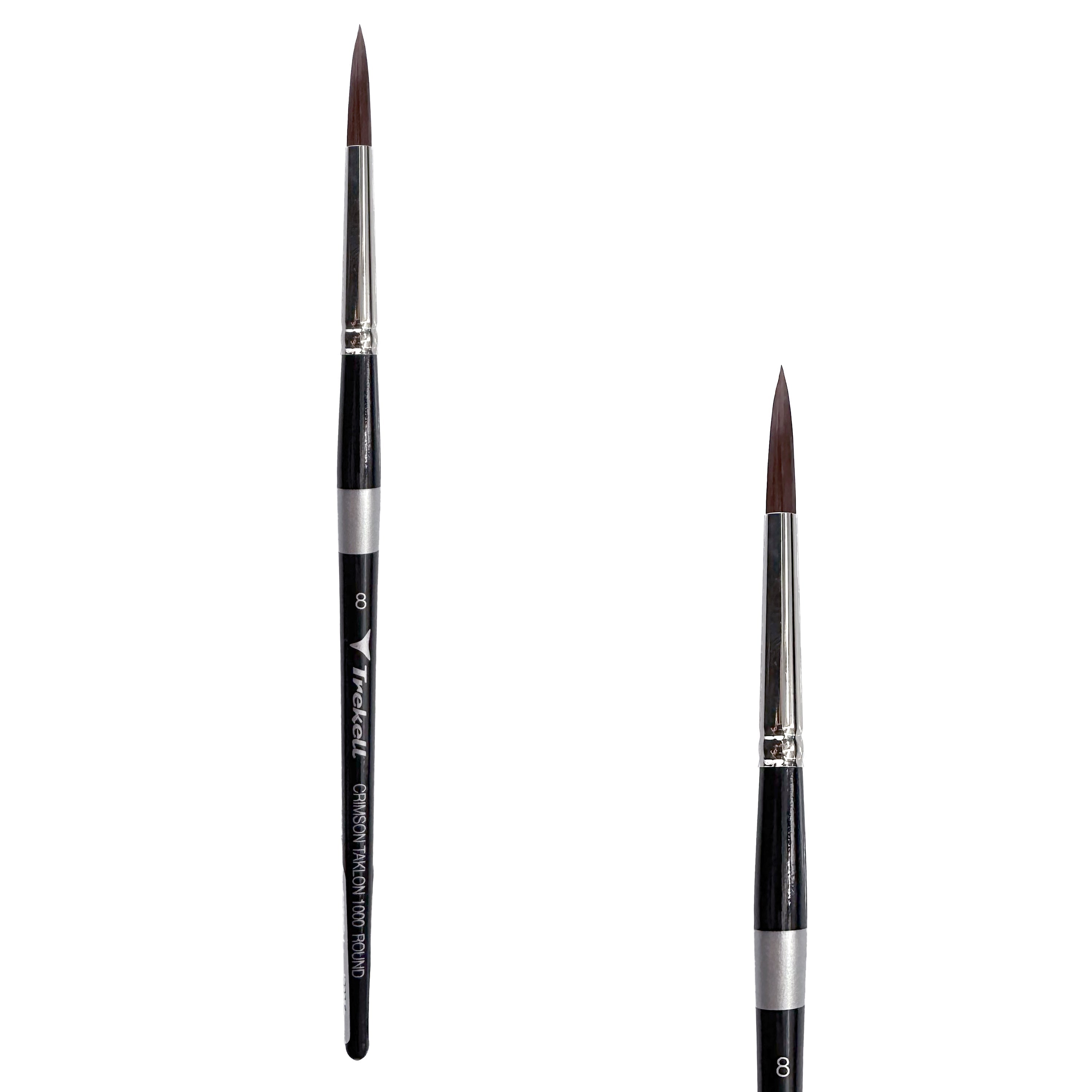 Trekell Crimson Taklon #8 Round Brush - Short Handle Trekell Art Supplies