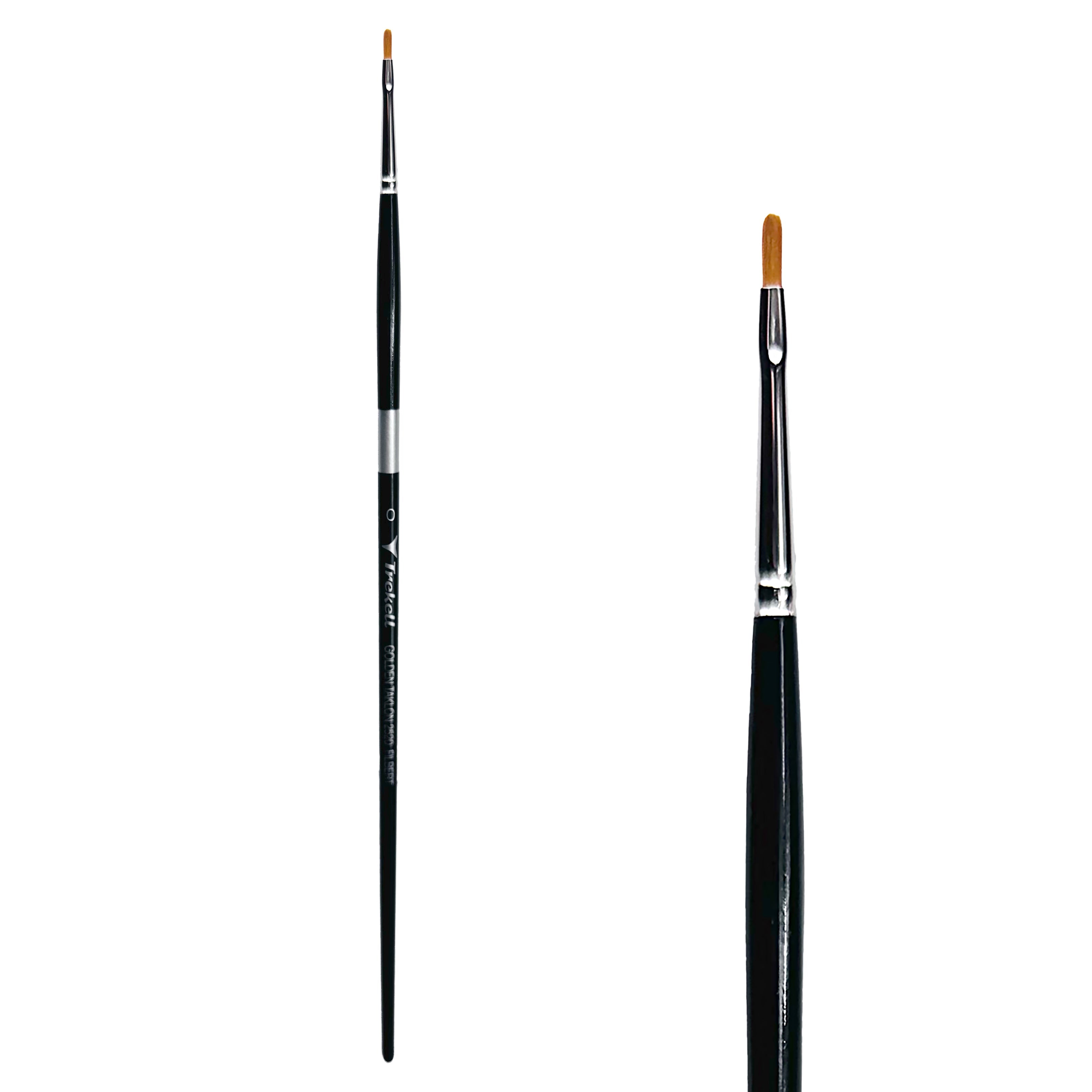 Trekell Golden Taklon #0 Filbert Brush -  Long Handle Trekell Art Supplies
