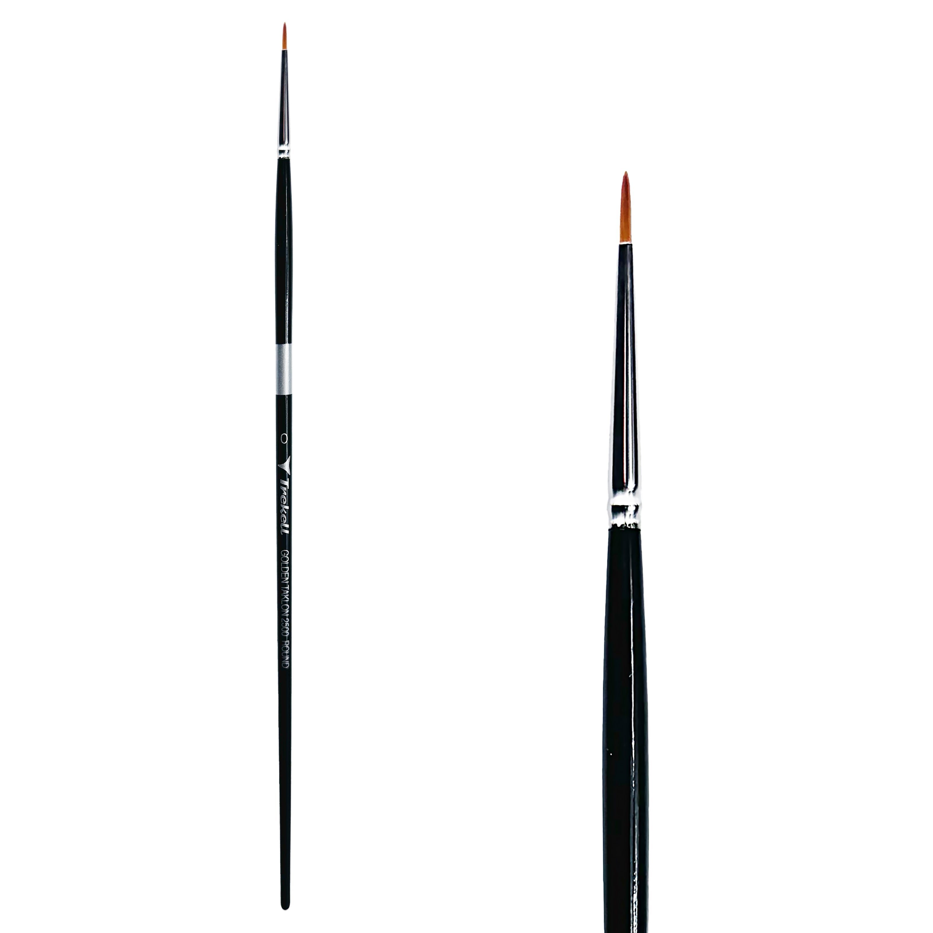 Trekell Golden Taklon  #0 Round Brush -  Long Handle Trekell Art Supplies