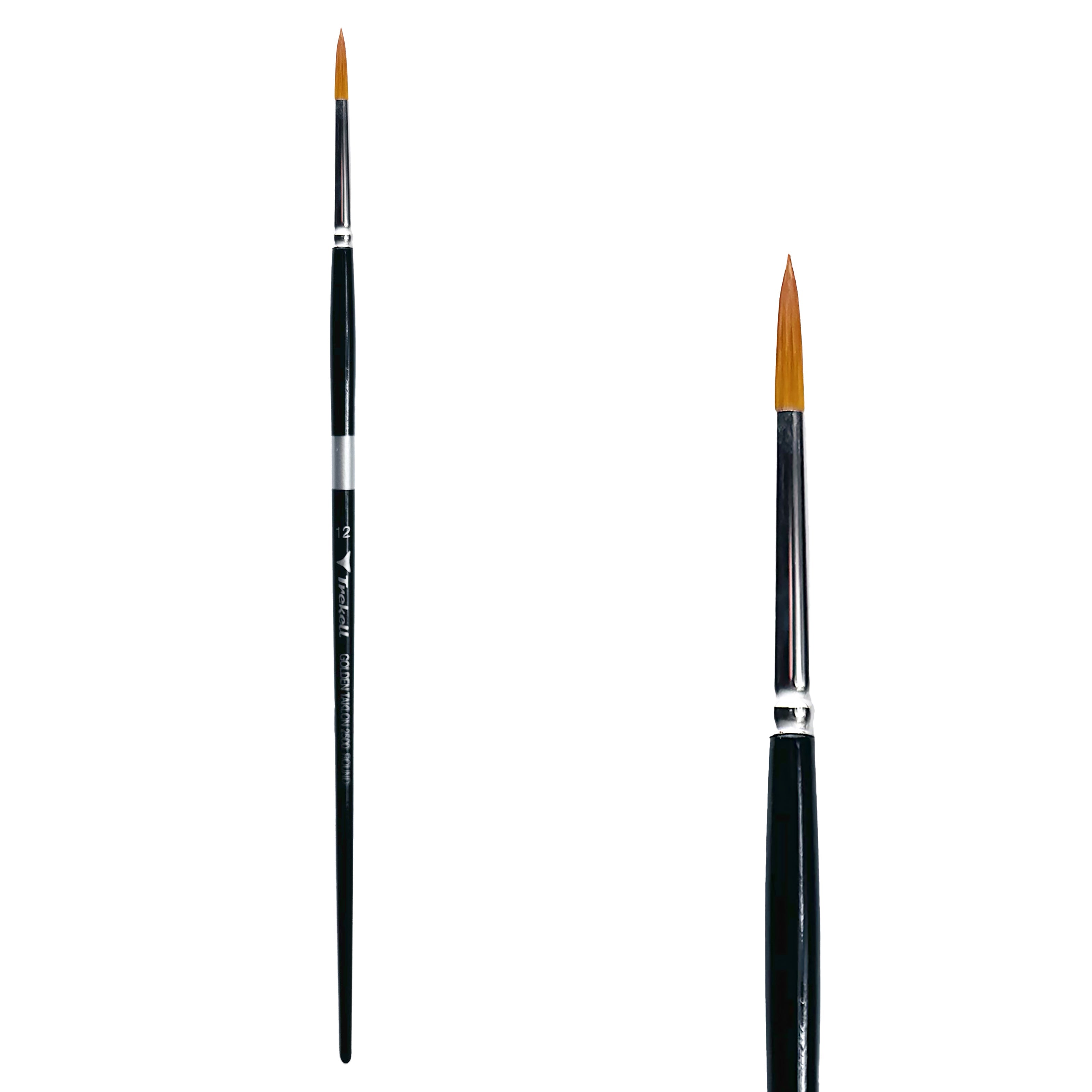 Trekell Golden Taklon  #12 Round Brush -  Long Handle Trekell Art Supplies