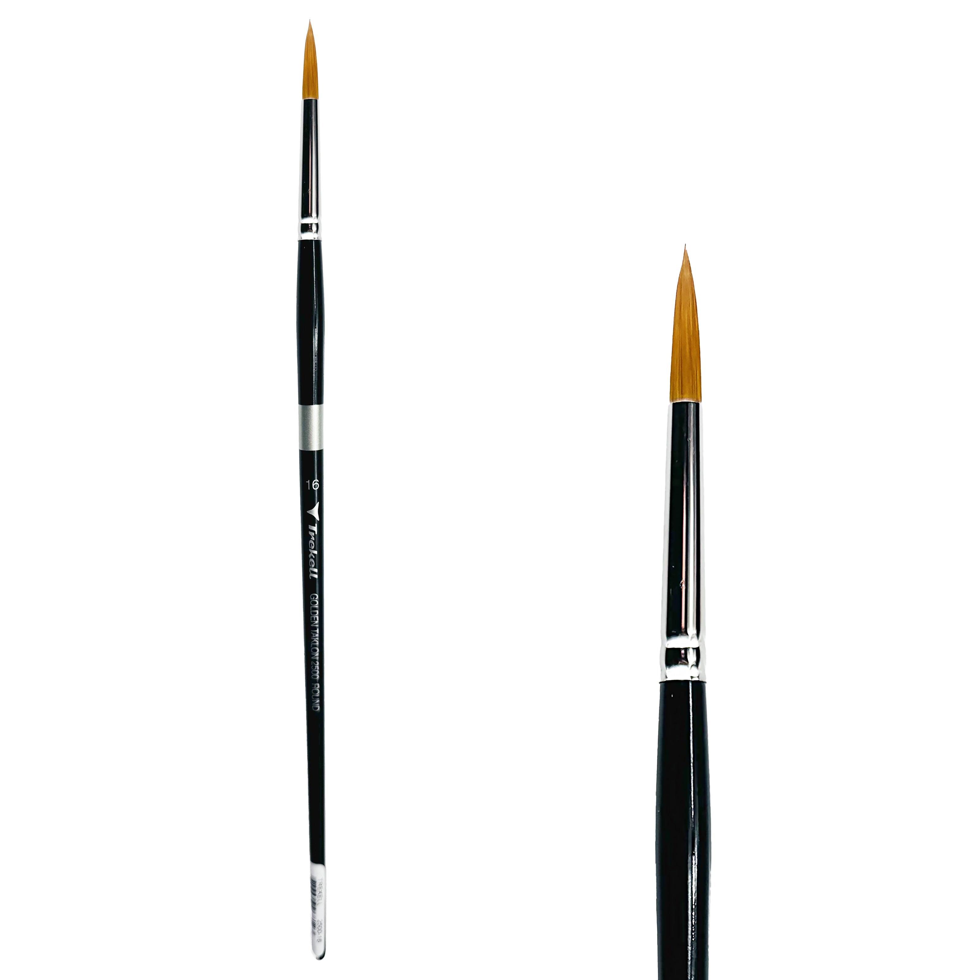 Trekell Golden Taklon  #16 Round Brush -  Long Handle Trekell Art Supplies