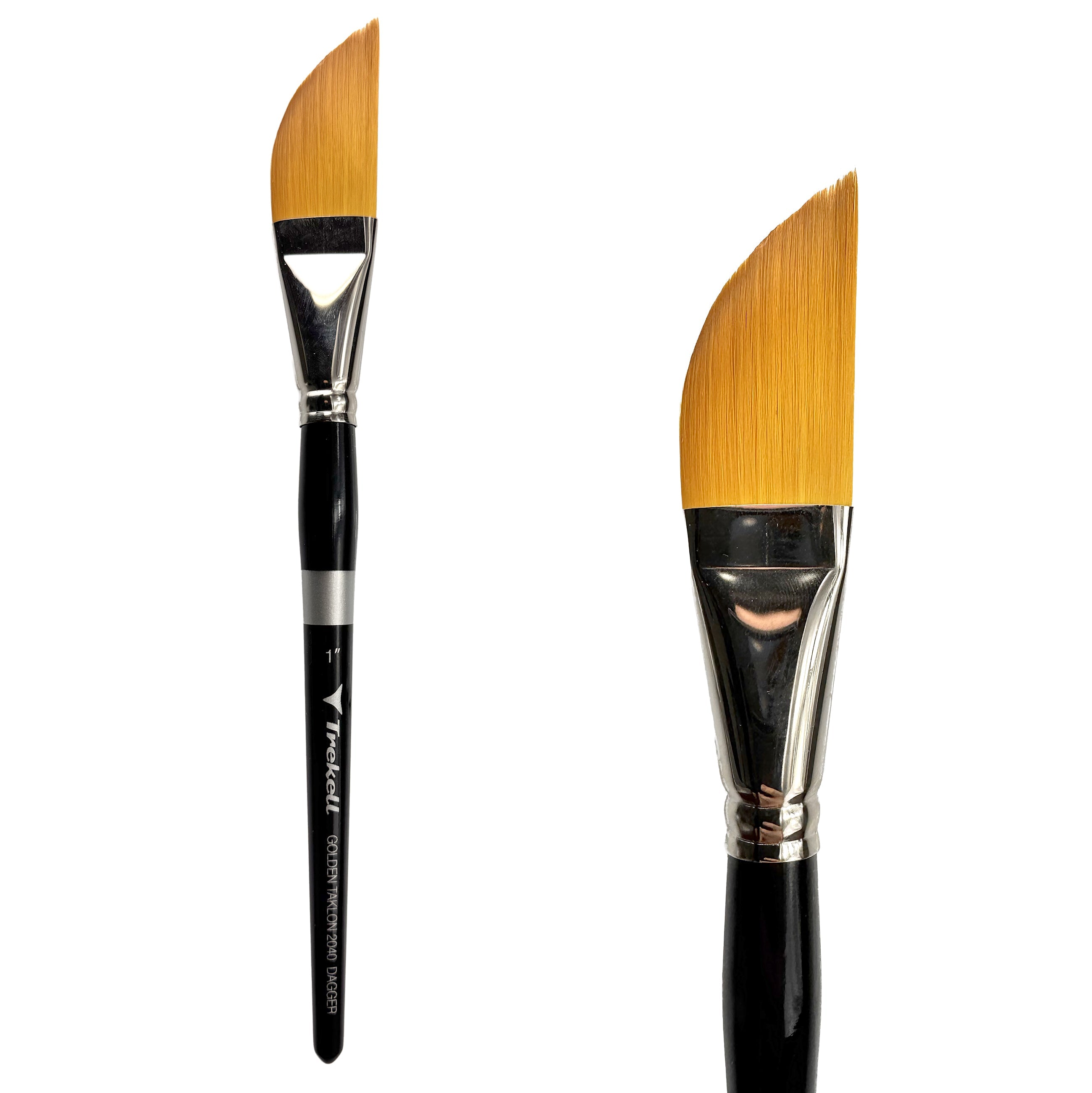 Trekell Golden Taklon 1" Dagger Brush -  Short Handle Trekell Art Supplies