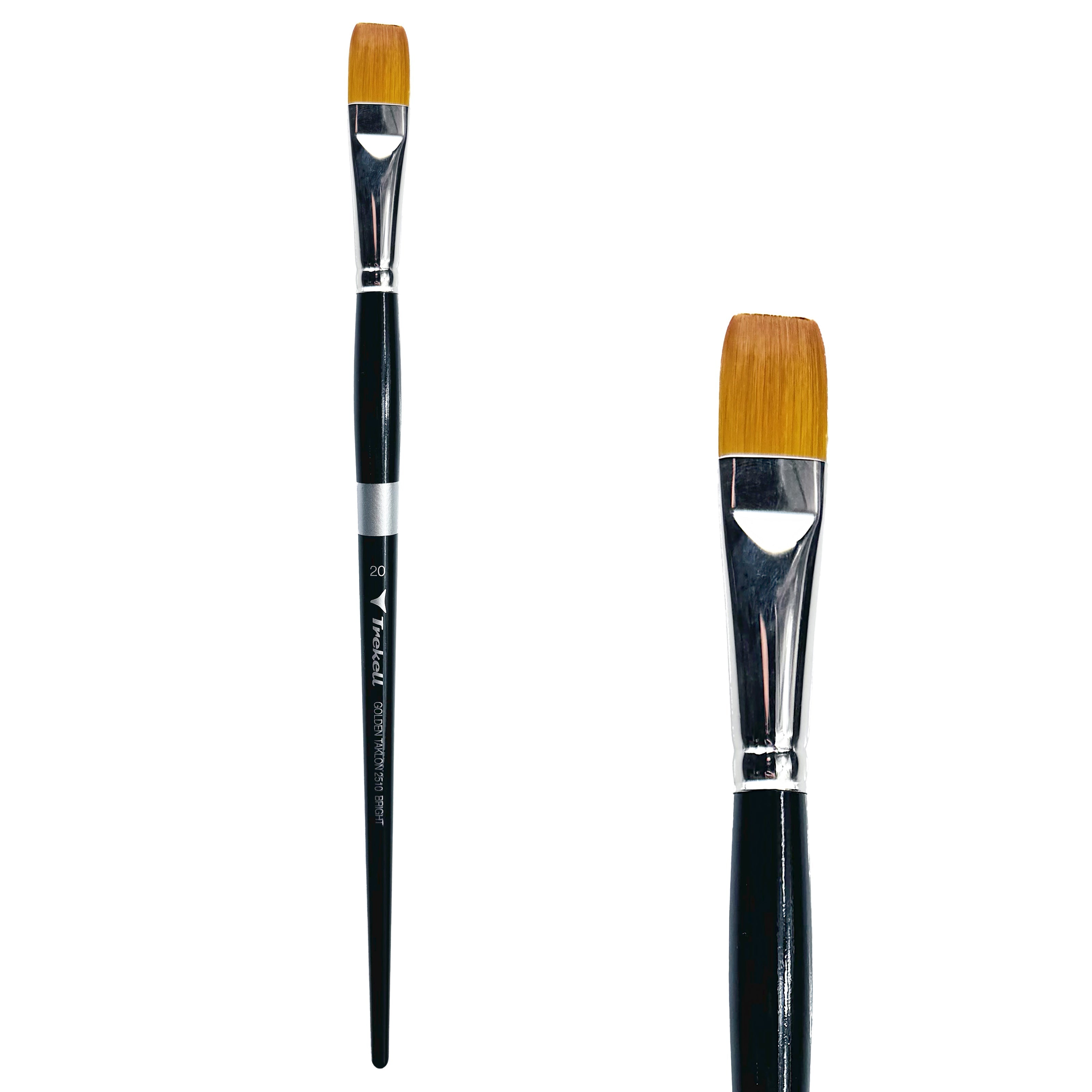Trekell Golden Taklon #20 Bright Brush -  Long Handle Trekell Art Supplies