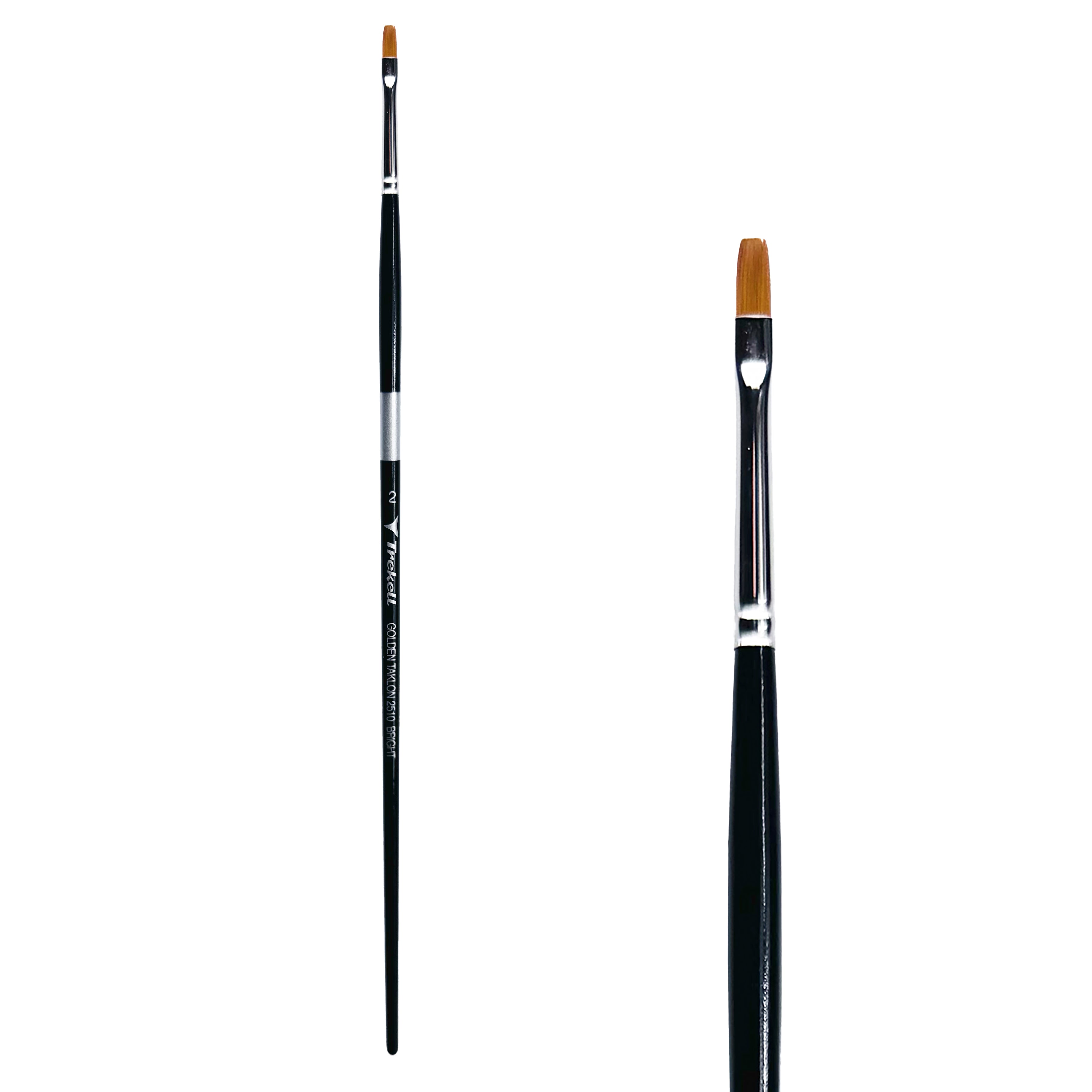 Trekell Golden Taklon #2 Bright Brush -  Long Handle Trekell Art Supplies