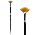 Trekell Golden Taklon #2 Fan Brush -  Long Handle Trekell Art Supplies