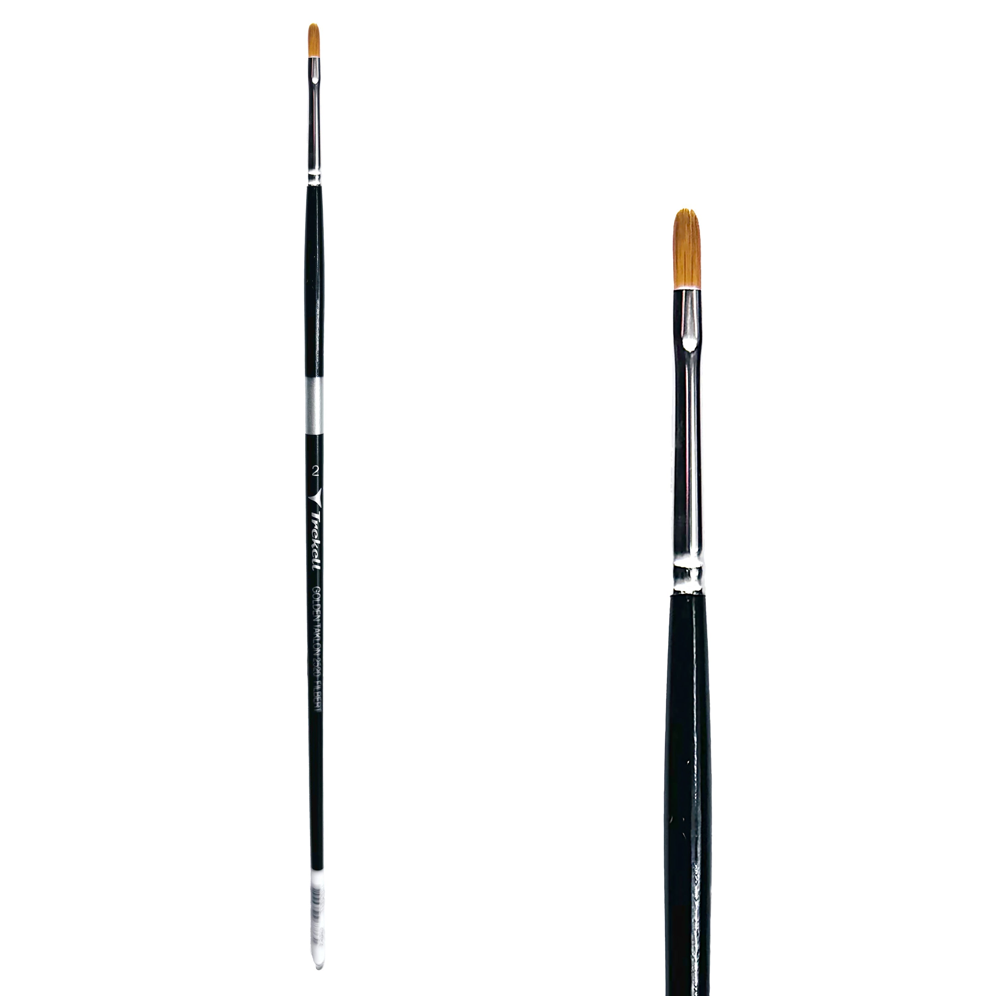 Trekell Golden Taklon #2 Filbert Brush -  Long Handle Trekell Art Supplies