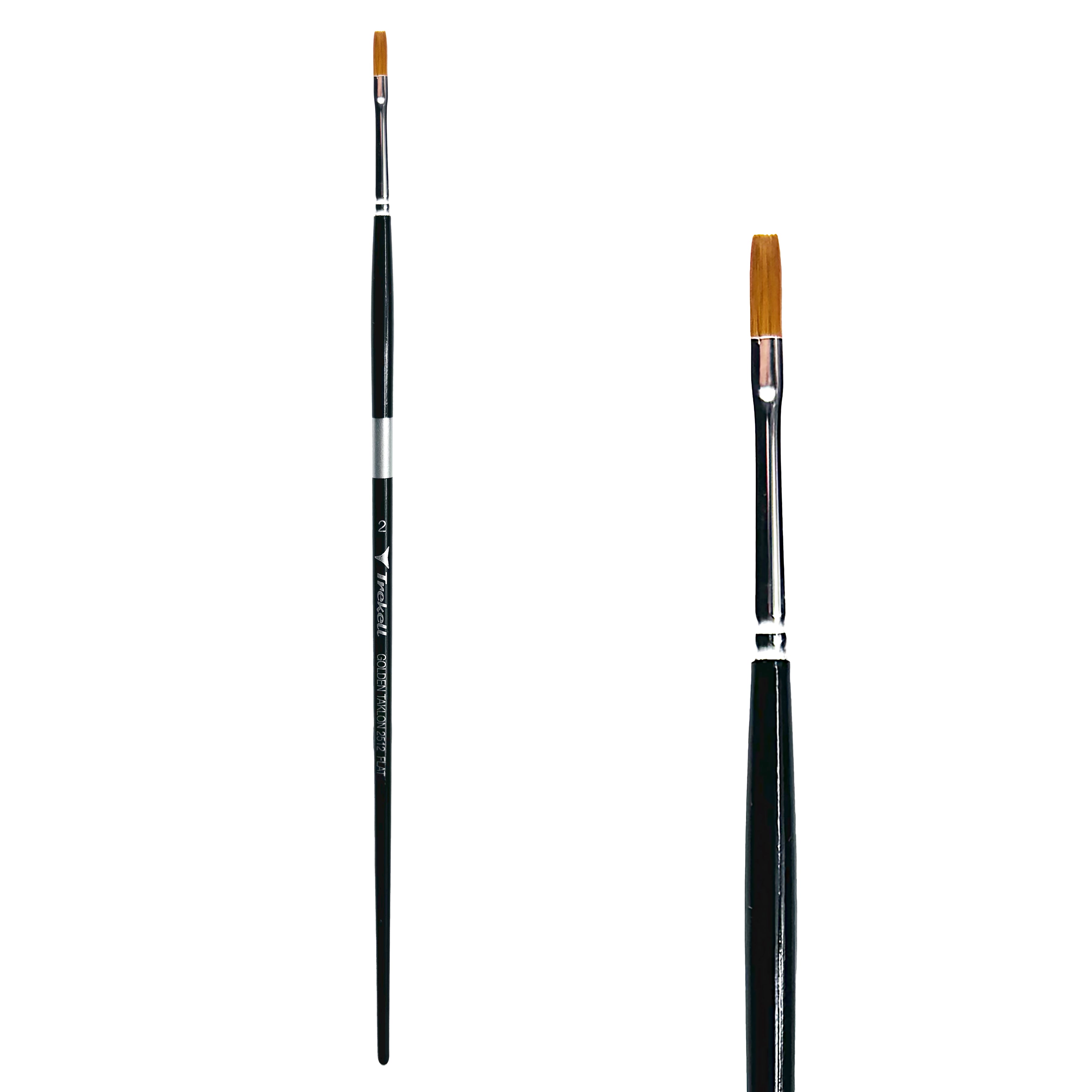 Trekell Golden Taklon #2 Flat Brush -  Long Handle Trekell Art Supplies