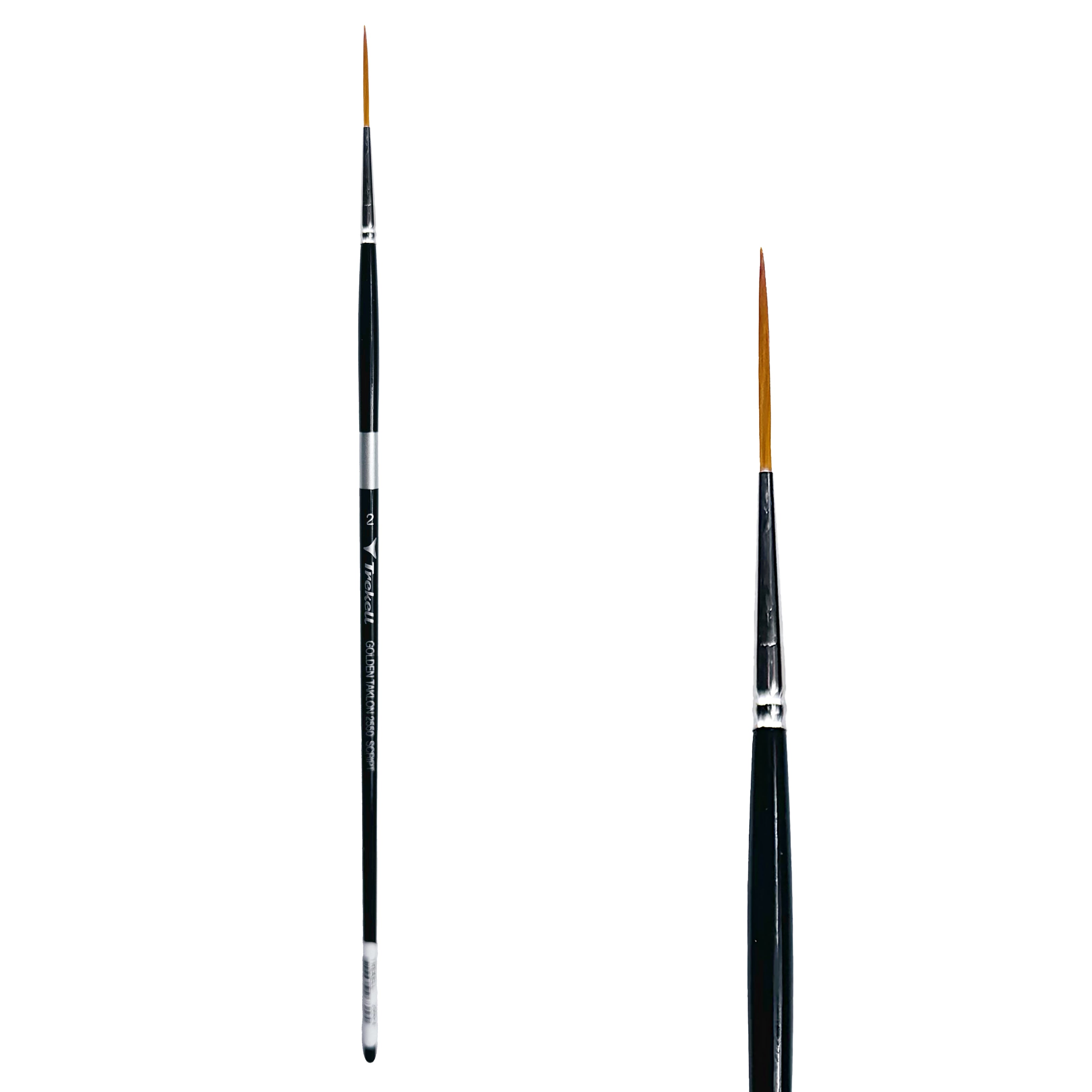 Trekell Golden Taklon #2 Script/Rigger Brush -  Long Handle Trekell Art Supplies