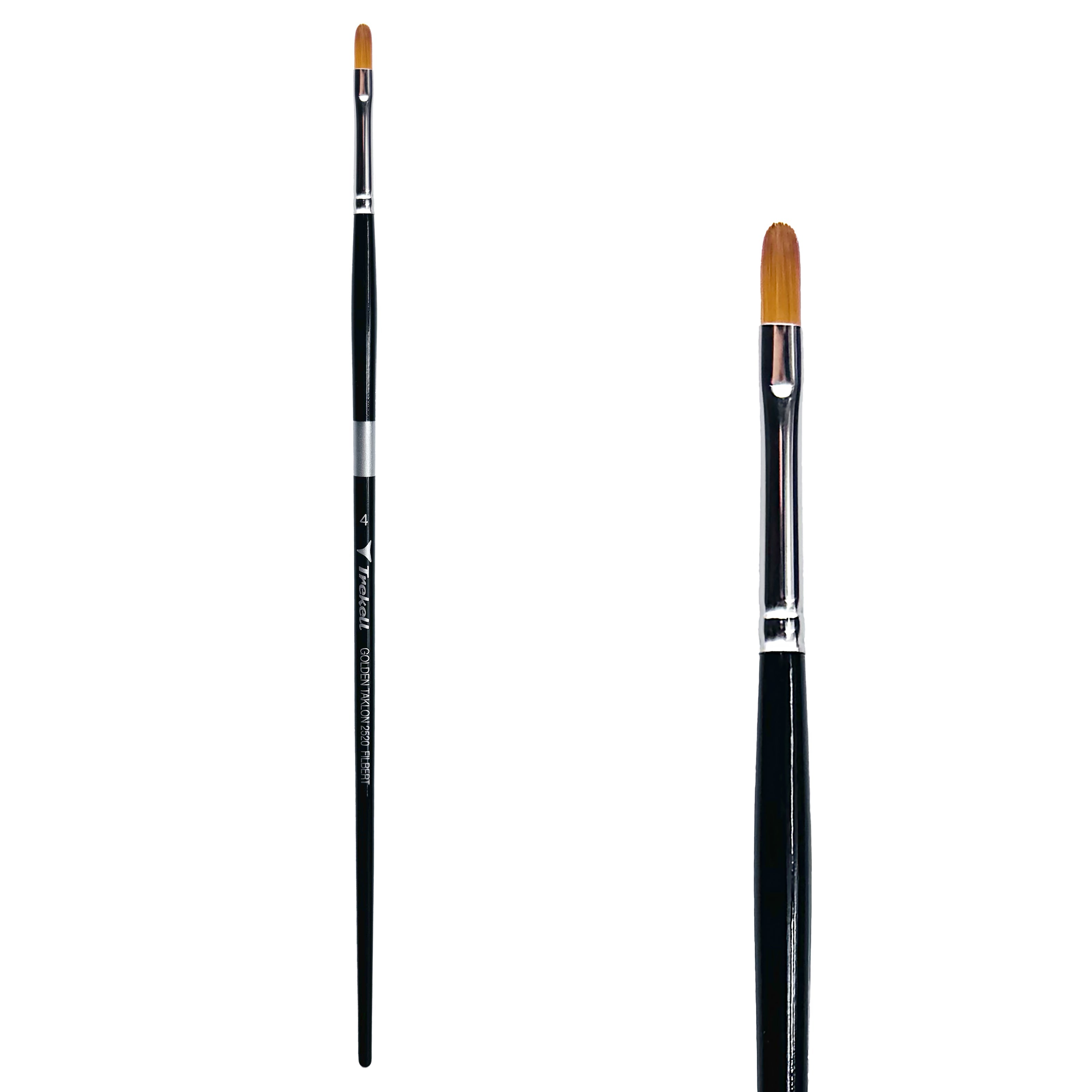 Trekell Golden Taklon #4 Filbert Brush -  Long Handle Trekell Art Supplies
