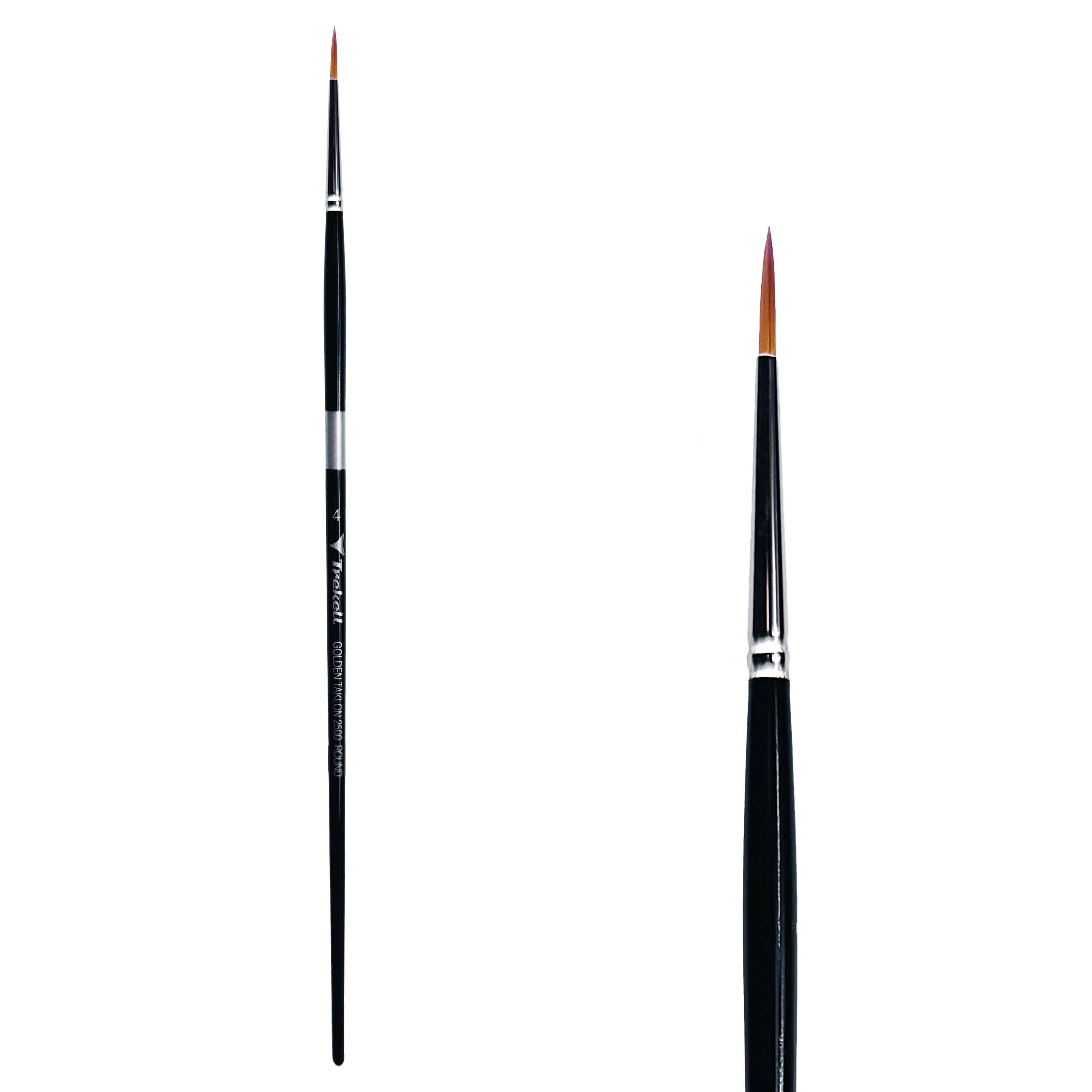 Trekell Golden Taklon  #4 Round Brush -  Long Handle Trekell Art Supplies