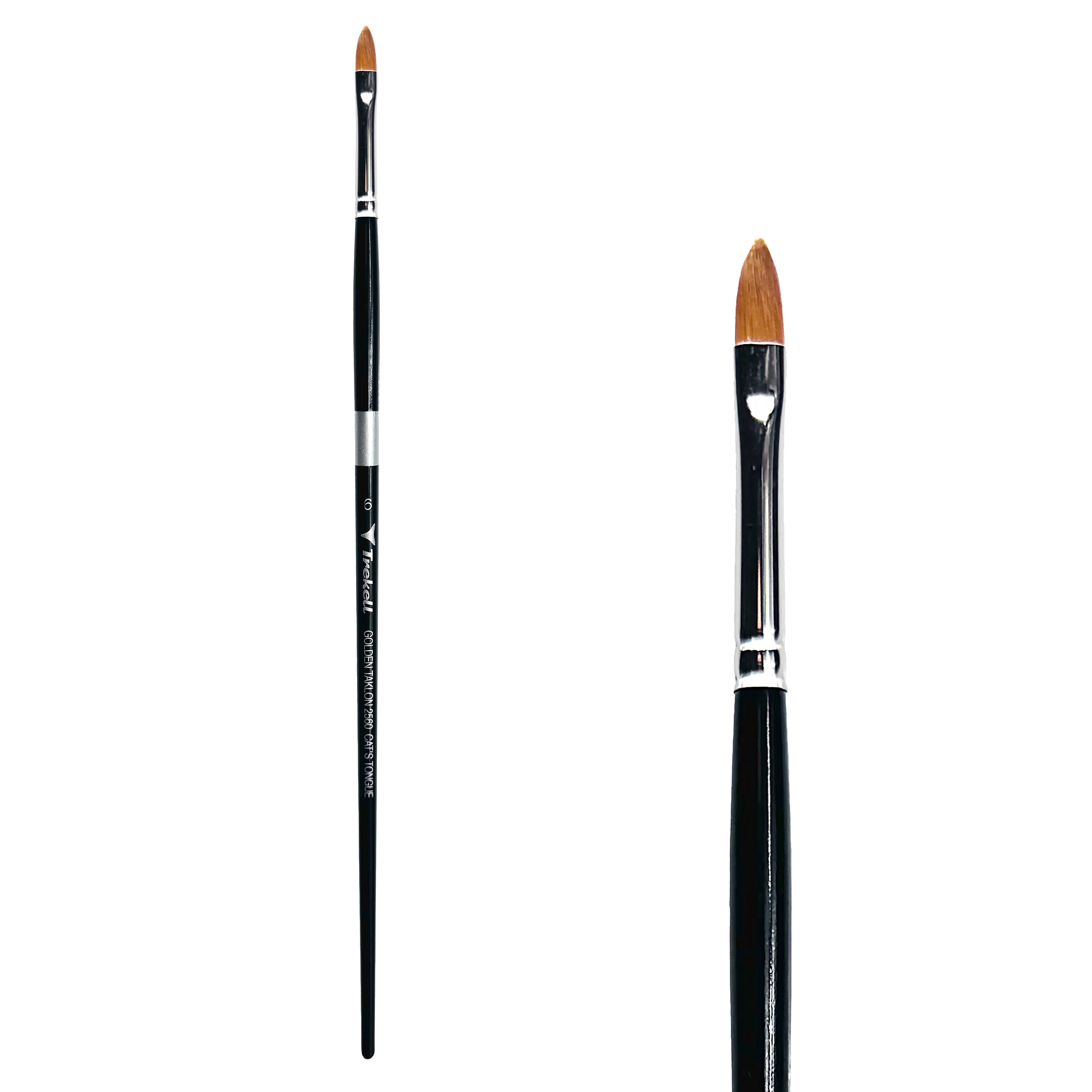 Trekell Golden Taklon #6 Cat's Tongue Brush -  Long Handle Trekell Art Supplies