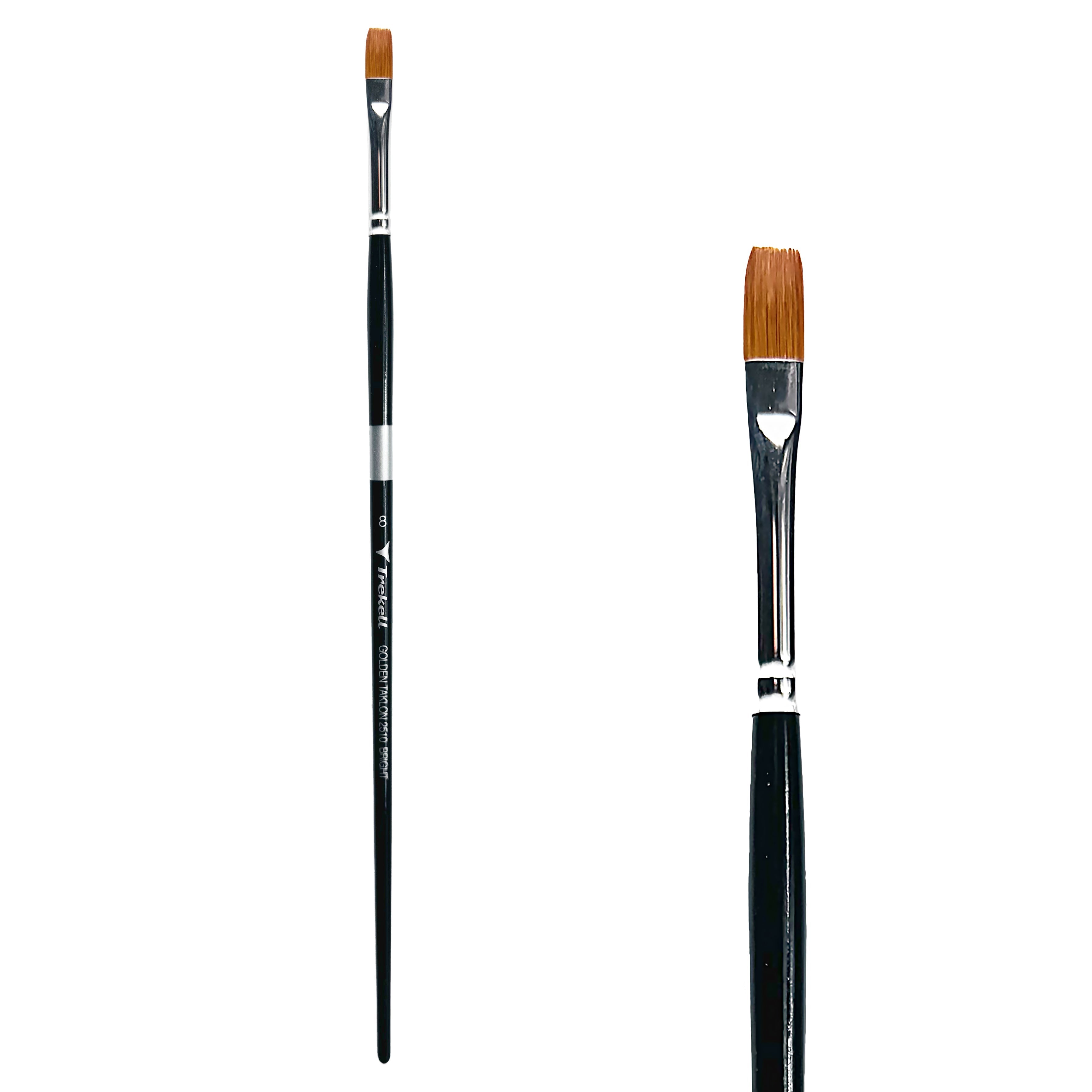 Trekell Golden Taklon #8 Bright Brush -  Long Handle Trekell Art Supplies