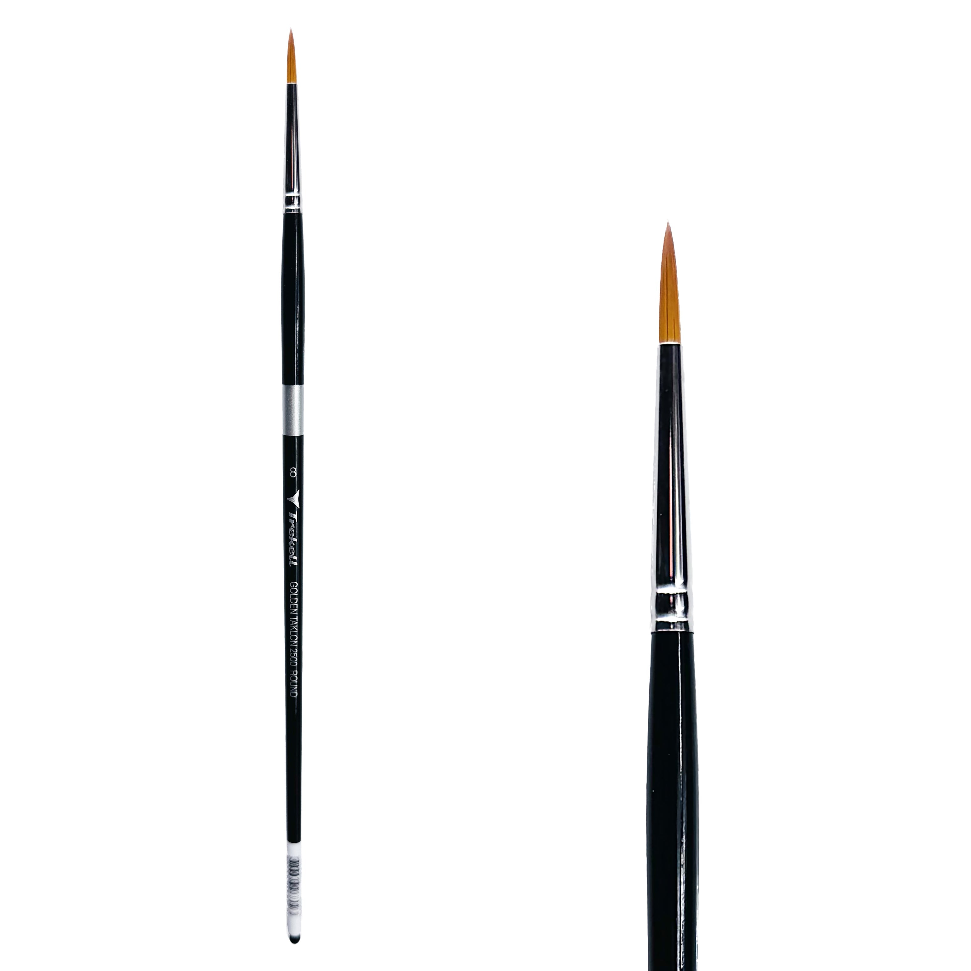 Trekell Golden Taklon  #8 Round Brush -  Long Handle Trekell Art Supplies