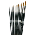 Trekell Golden Taklon Complete Round Brush Set - Long Handle Trekell Art Supplies