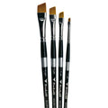 Trekell Golden Taklon Complete Angle Brush Set - Short Handle Trekell Art Supplies