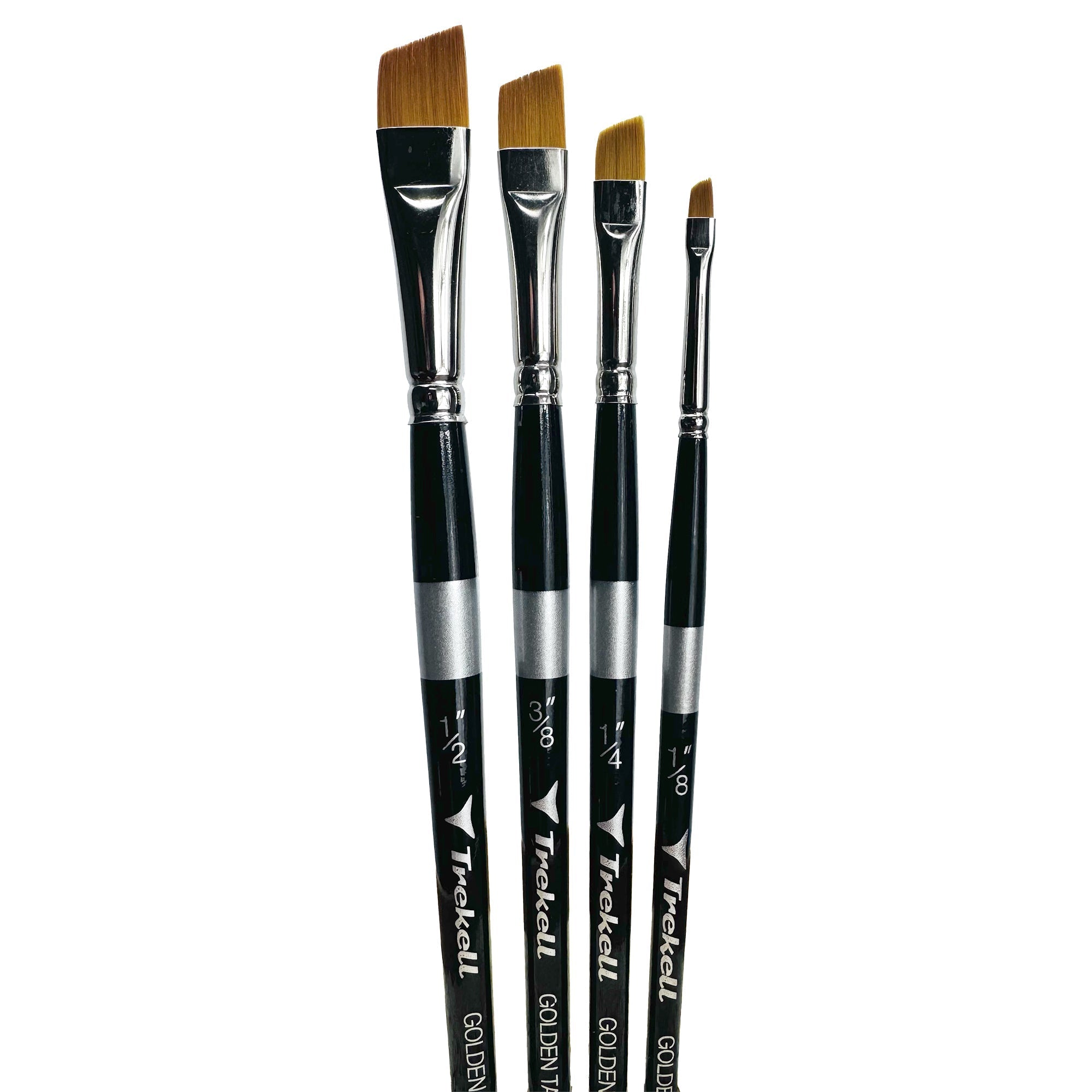 Trekell Golden Taklon Complete Angle Brush Set - Short Handle Trekell Art Supplies