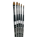 Trekell Golden Taklon Complete Cat's Tongue Brush Set - Short Handle Trekell Art Supplies