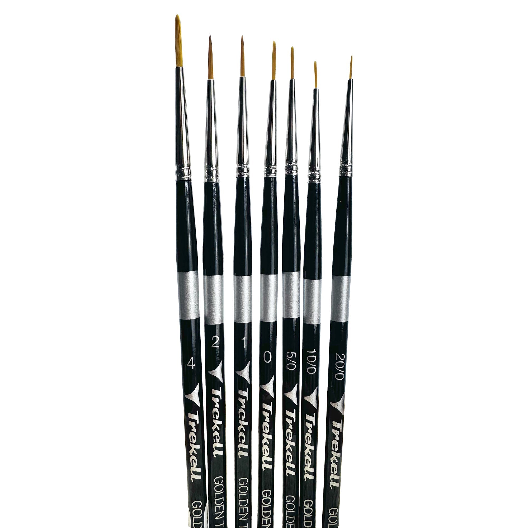 Trekell Golden Taklon Complete Liner Brush Set - Short Handle Trekell Art Supplies