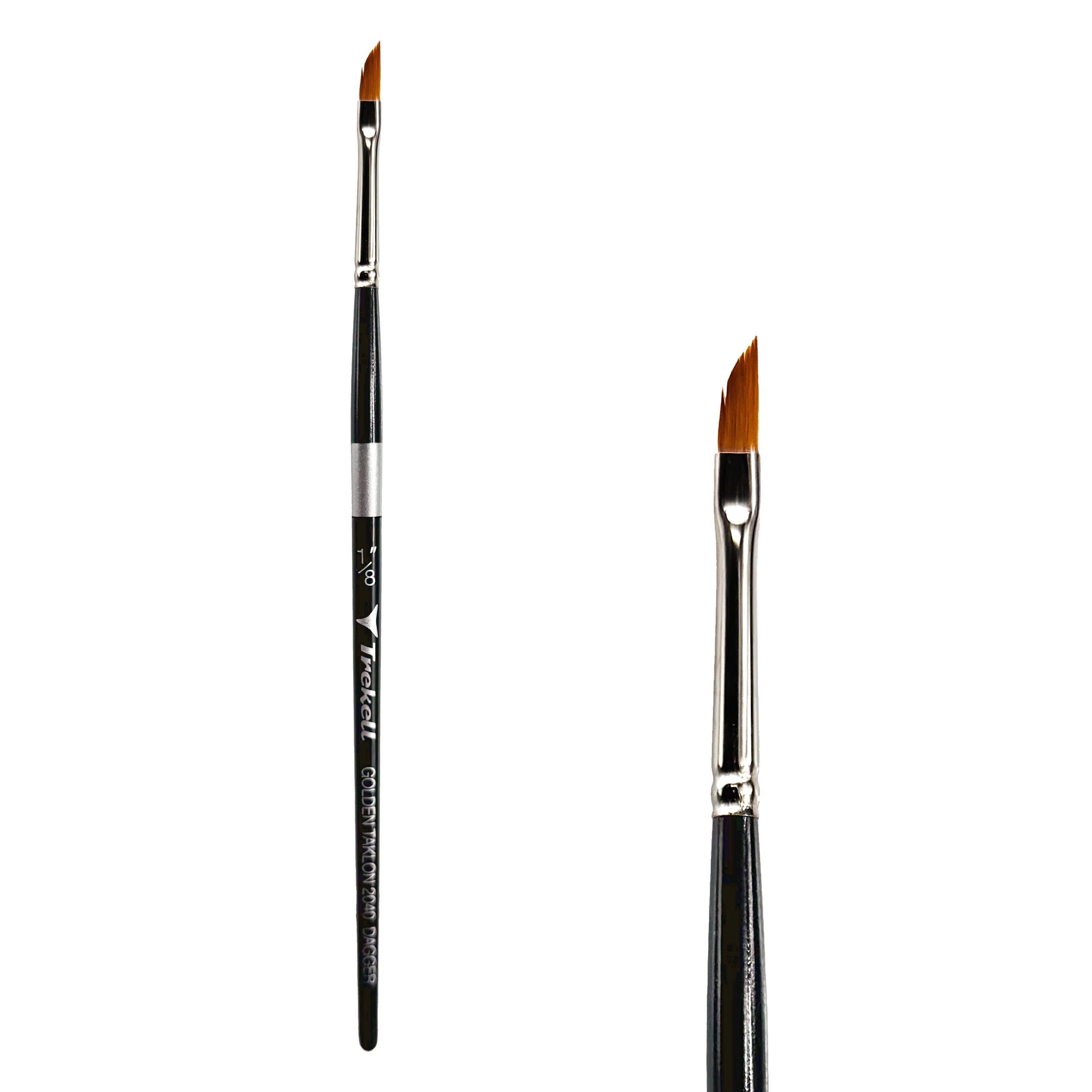 Trekell Golden Taklon 1/8" Dagger Brush -  Short Handle Trekell Art Supplies