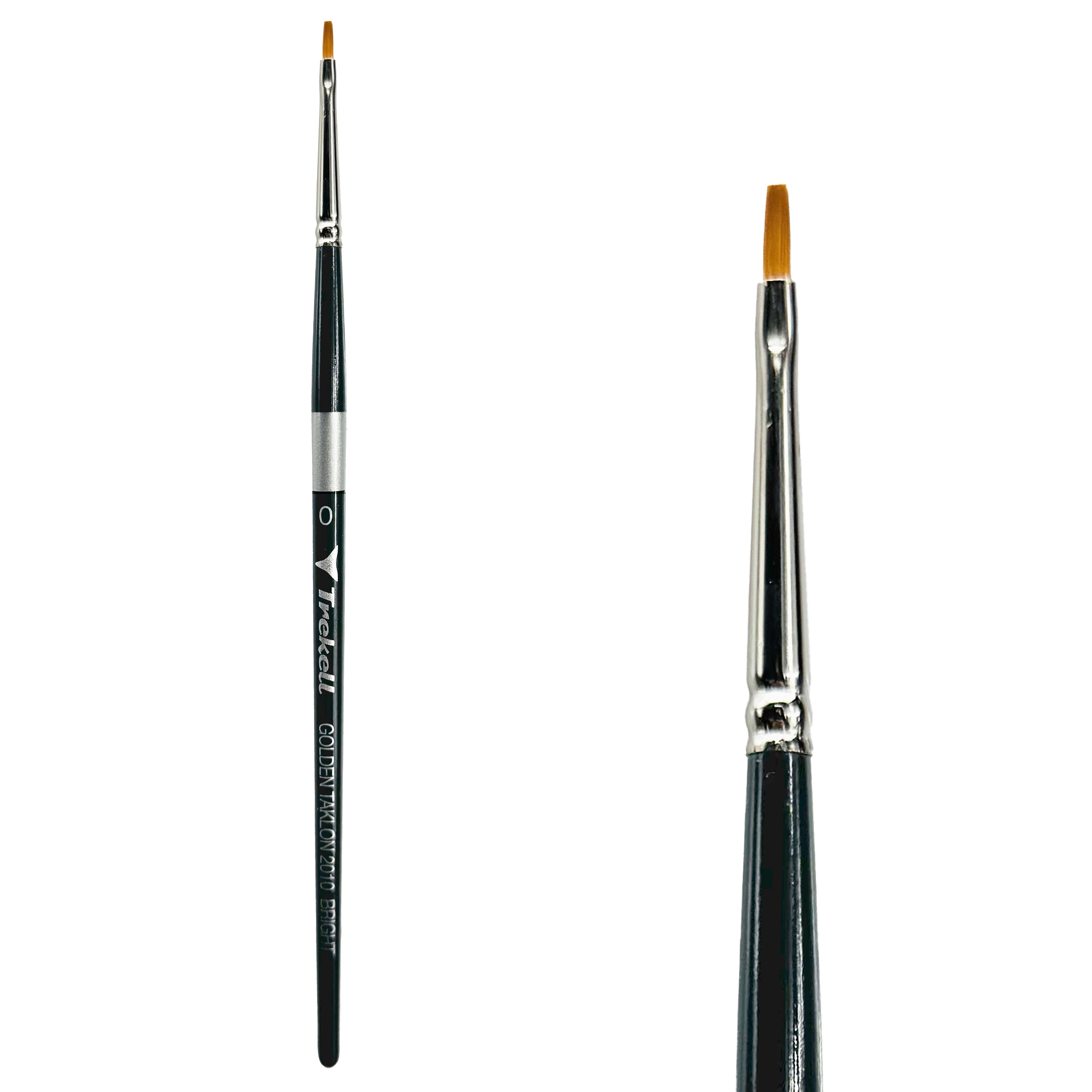Trekell Golden Taklon #0 Bright Brush -  Short Handle Trekell Art Supplies