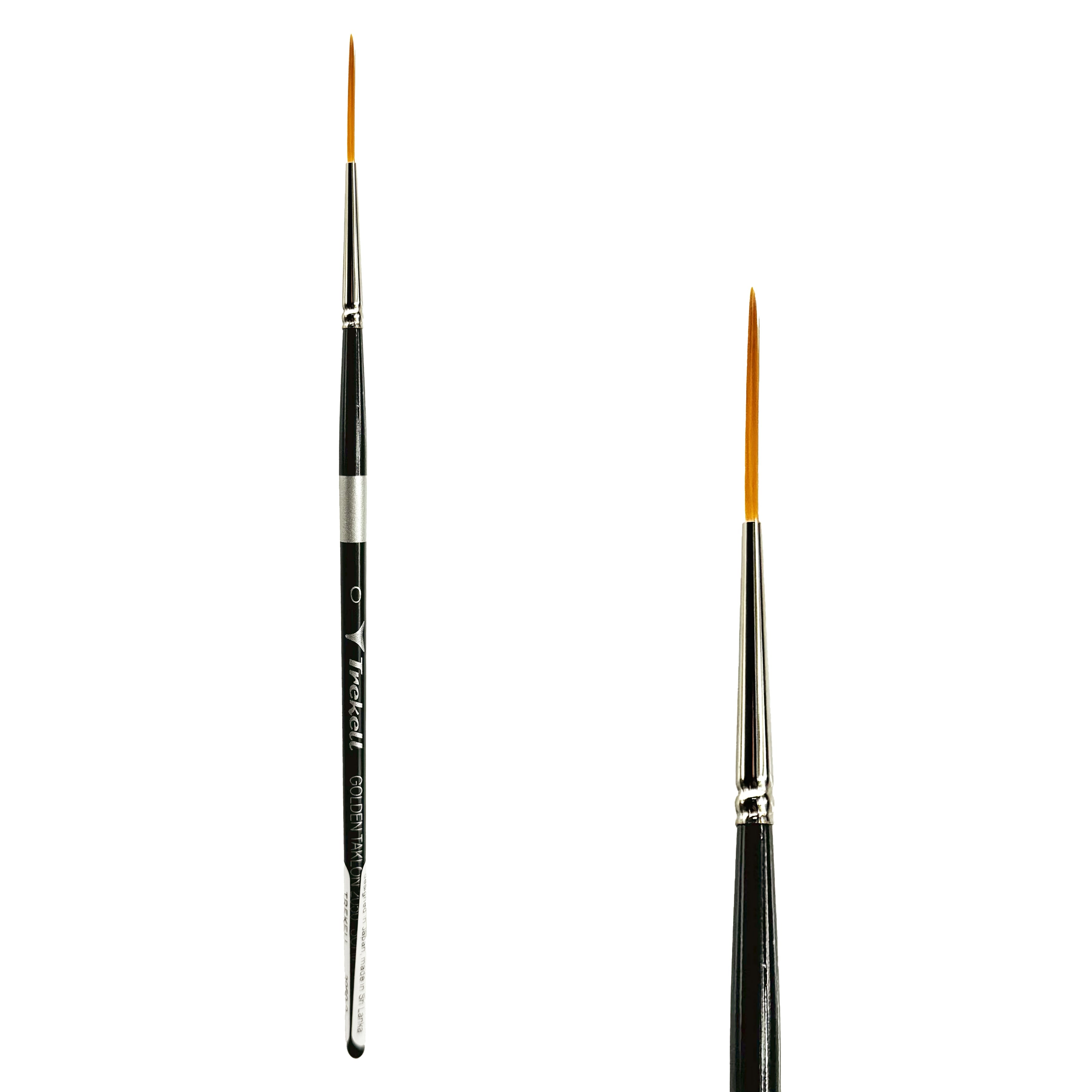 Trekell Golden Taklon #0 Script/Rigger Brush -  Short Handle Trekell Art Supplies