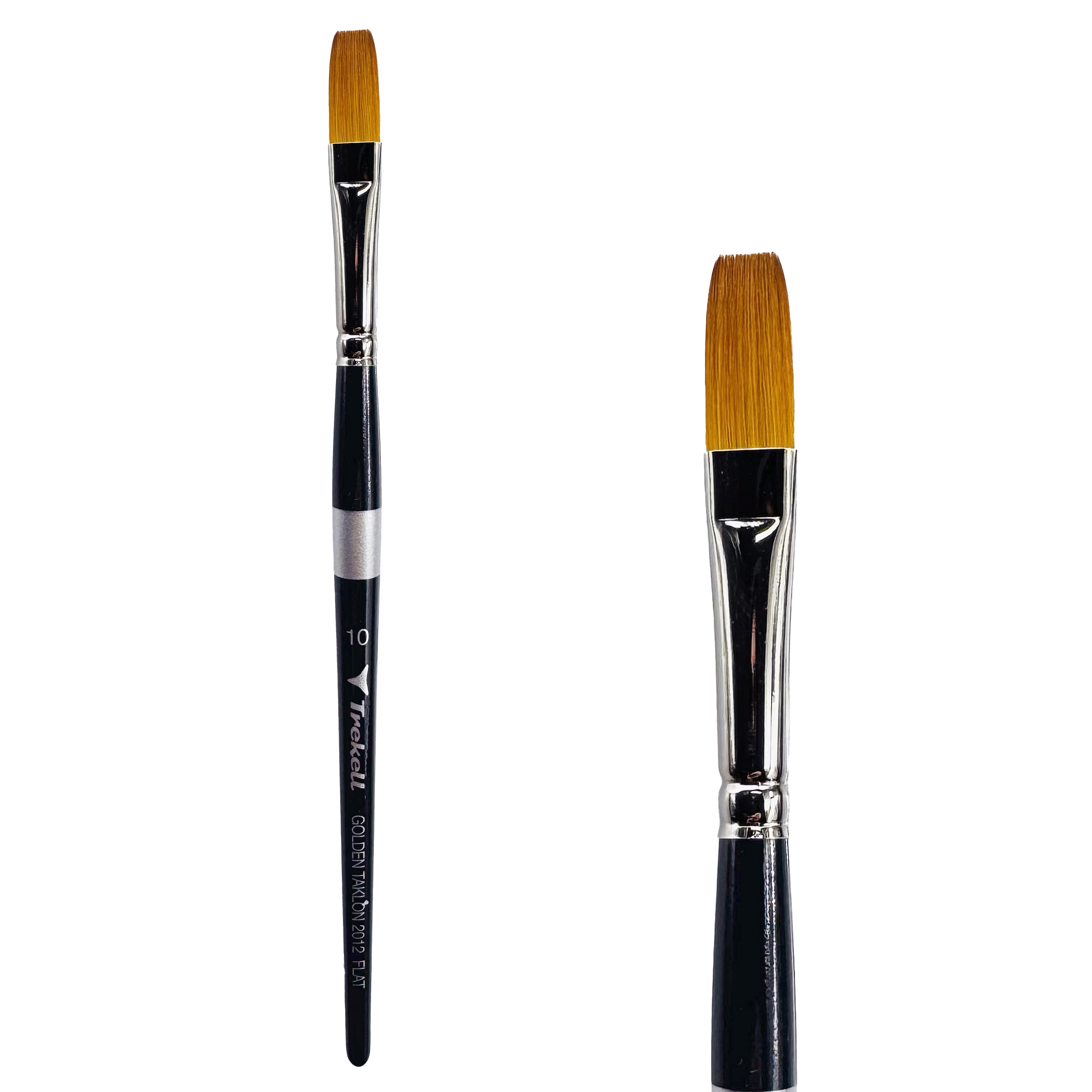 Trekell Golden Taklon #10 Flat Brush -  Short Handle Trekell Art Supplies