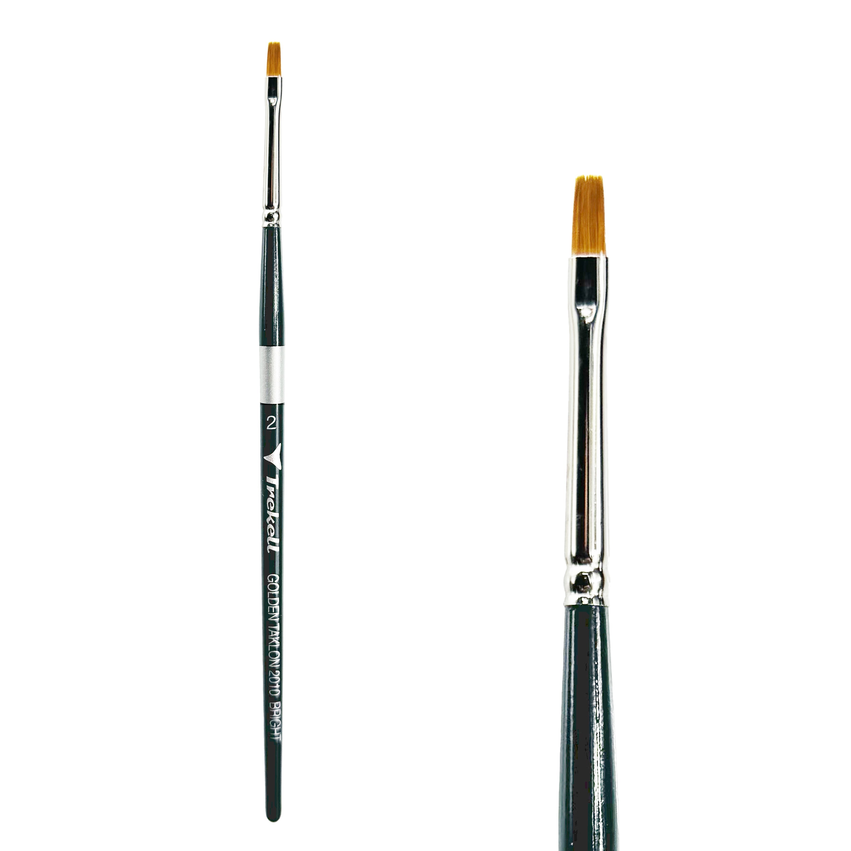 Trekell Golden Taklon #2 Bright Brush -  Short Handle Trekell Art Supplies