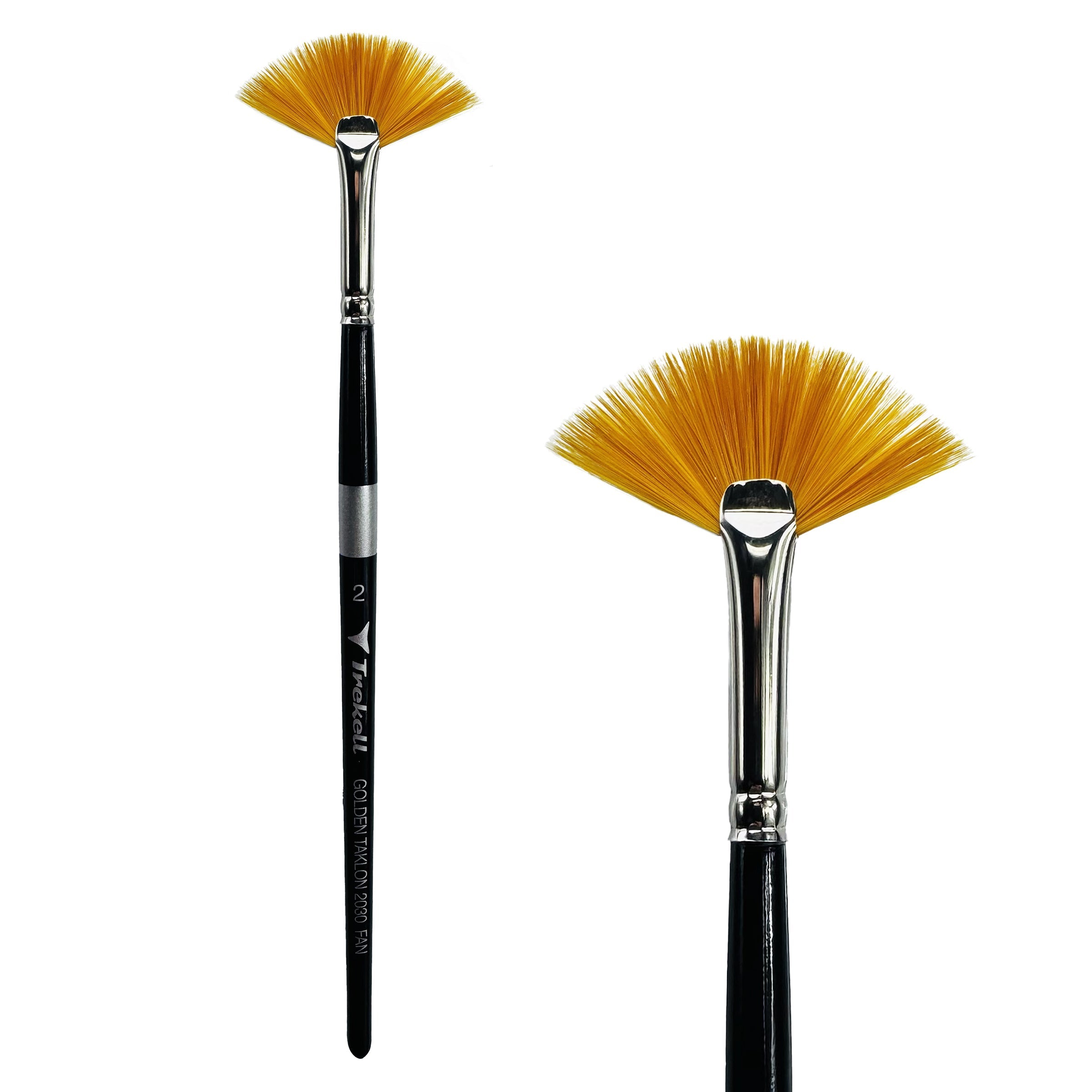 Trekell Golden Taklon #2 Fan Brush -  Short Handle Trekell Art Supplies