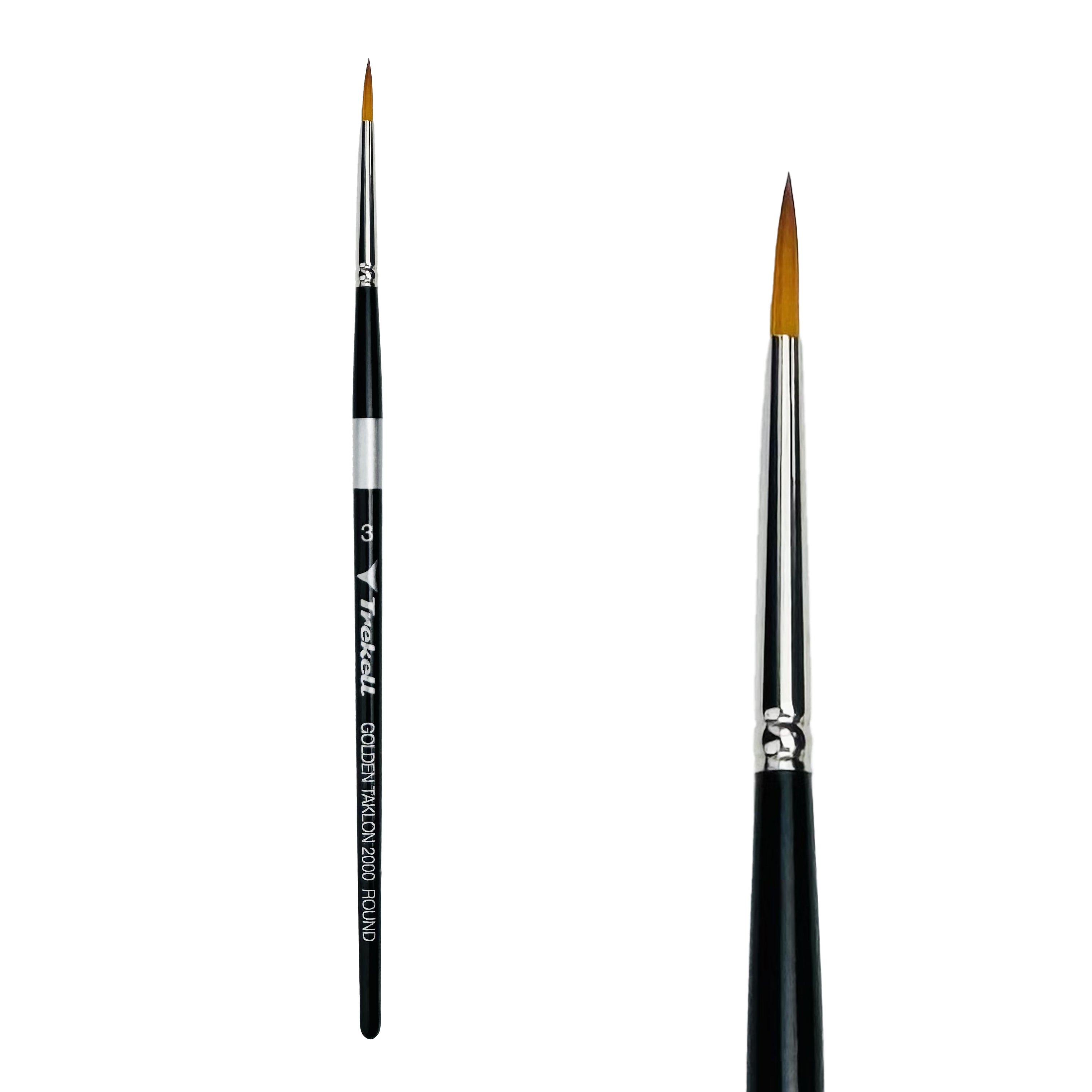 Trekell Golden Taklon #3 Round Brush -  Short Handle Trekell Art Supplies