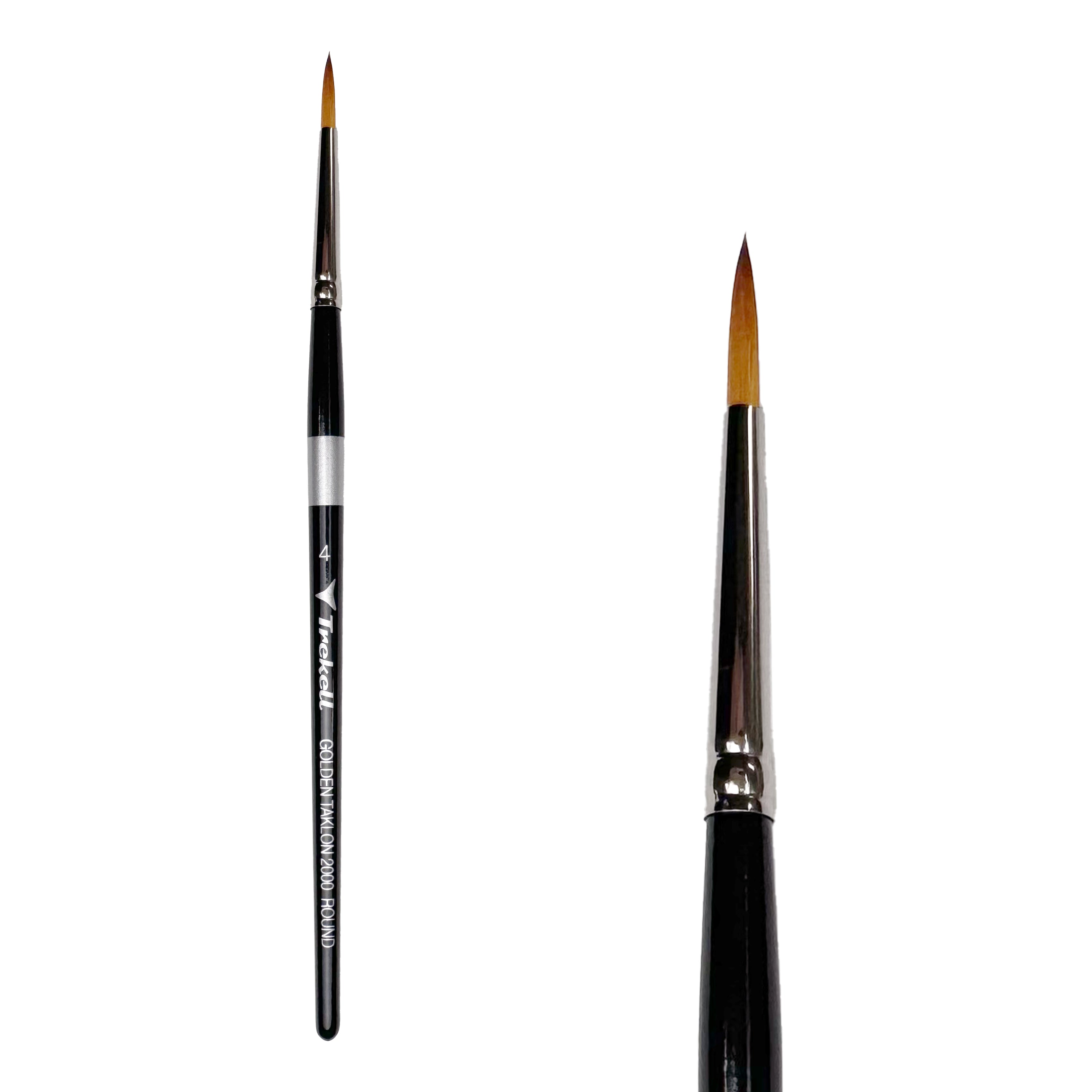 Trekell Golden Taklon #4 Round Brush -  Short Handle Trekell Art Supplies