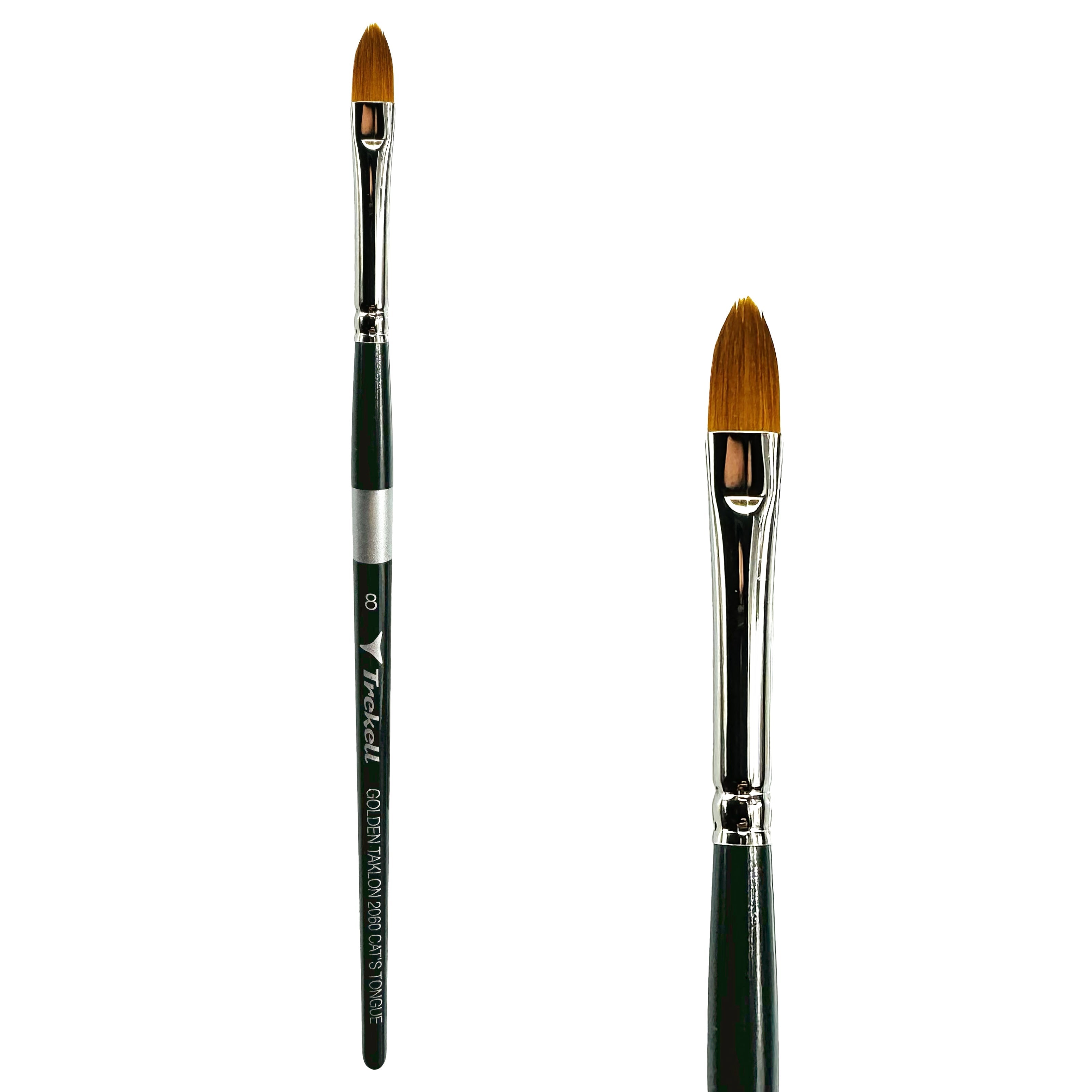Trekell Golden Taklon #8 Cat's Tongue Brush -  Short Handle Trekell Art Supplies